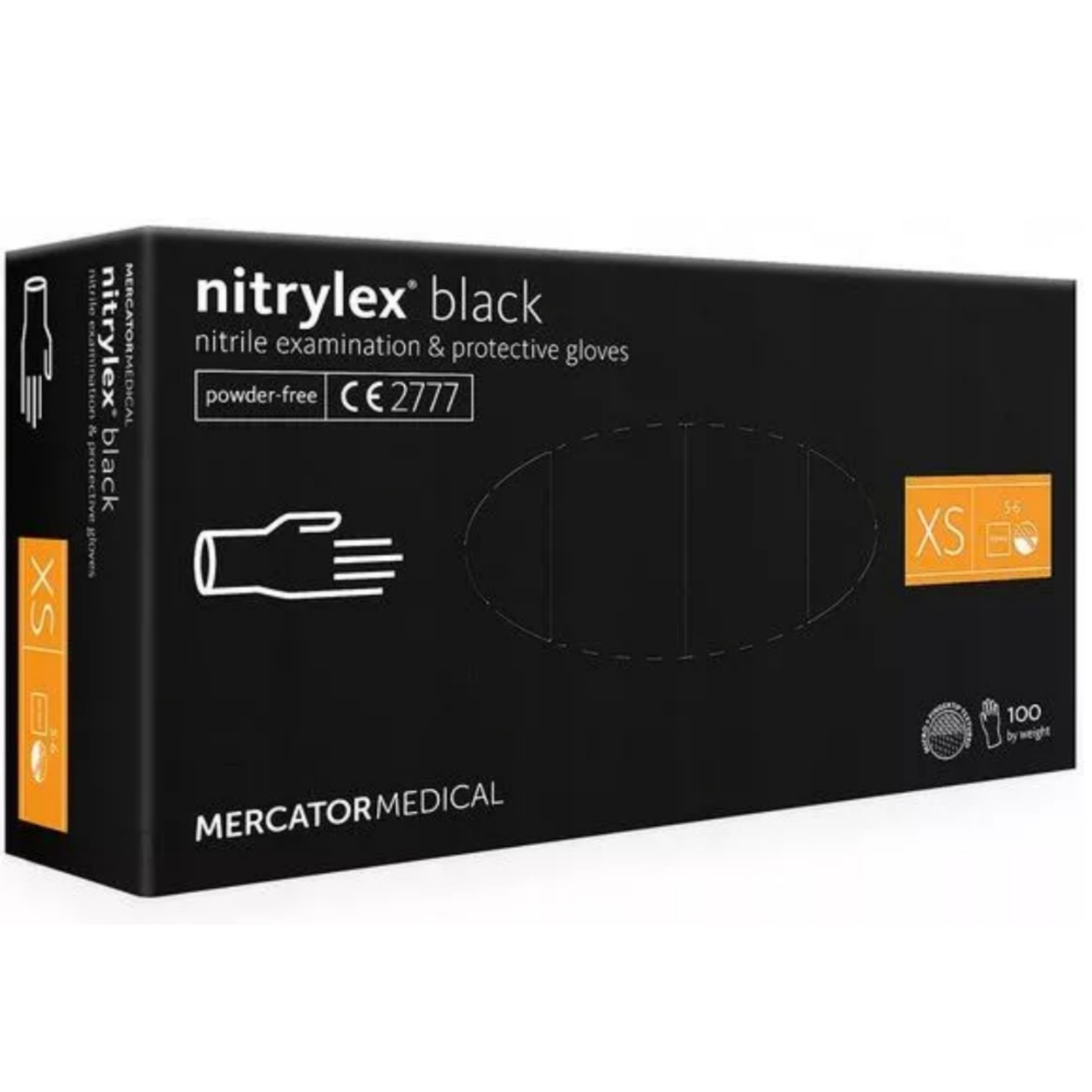 

Rękawice Nitrylowe Czarne Mercator Xs 100SZT