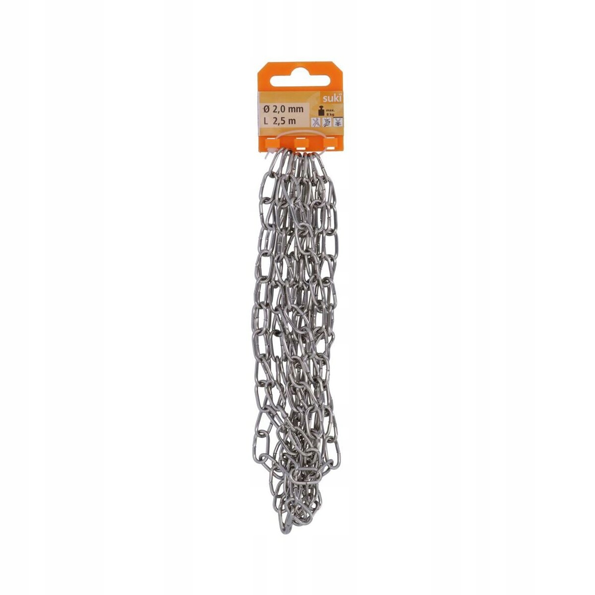 Łańcuch stalowy 2,5 metra 2mm łańcuszek