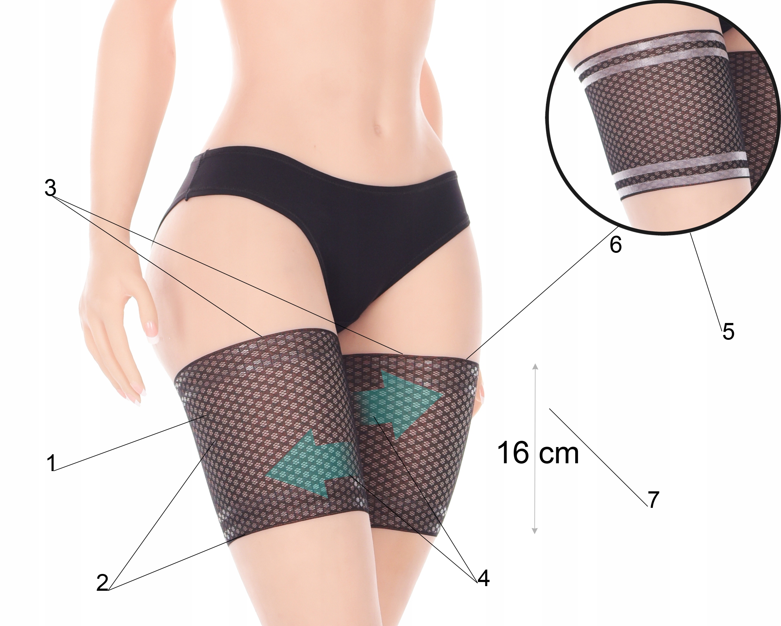 Orirose ODDYCHAJĄCE samonośne wygładzające uda OPASKI przeciw OTARCIOM UD Model 0505/001