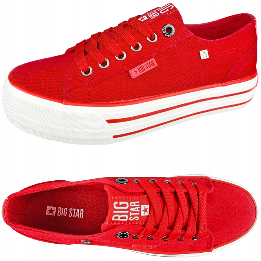 

Trampki Big Star czerwone na platforma HH274053 37
