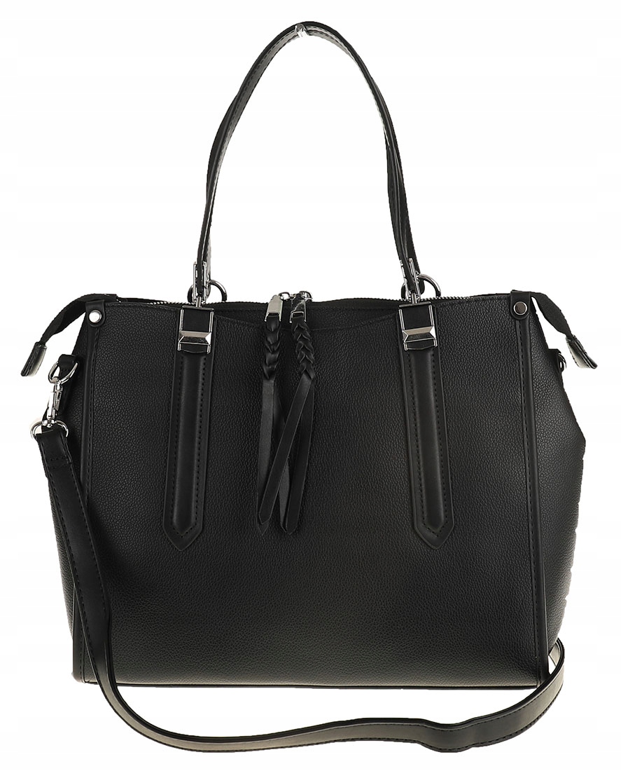 Maria C. Torebka Damska czarna skóra ekologiczna MC663 Black Kolor czarny