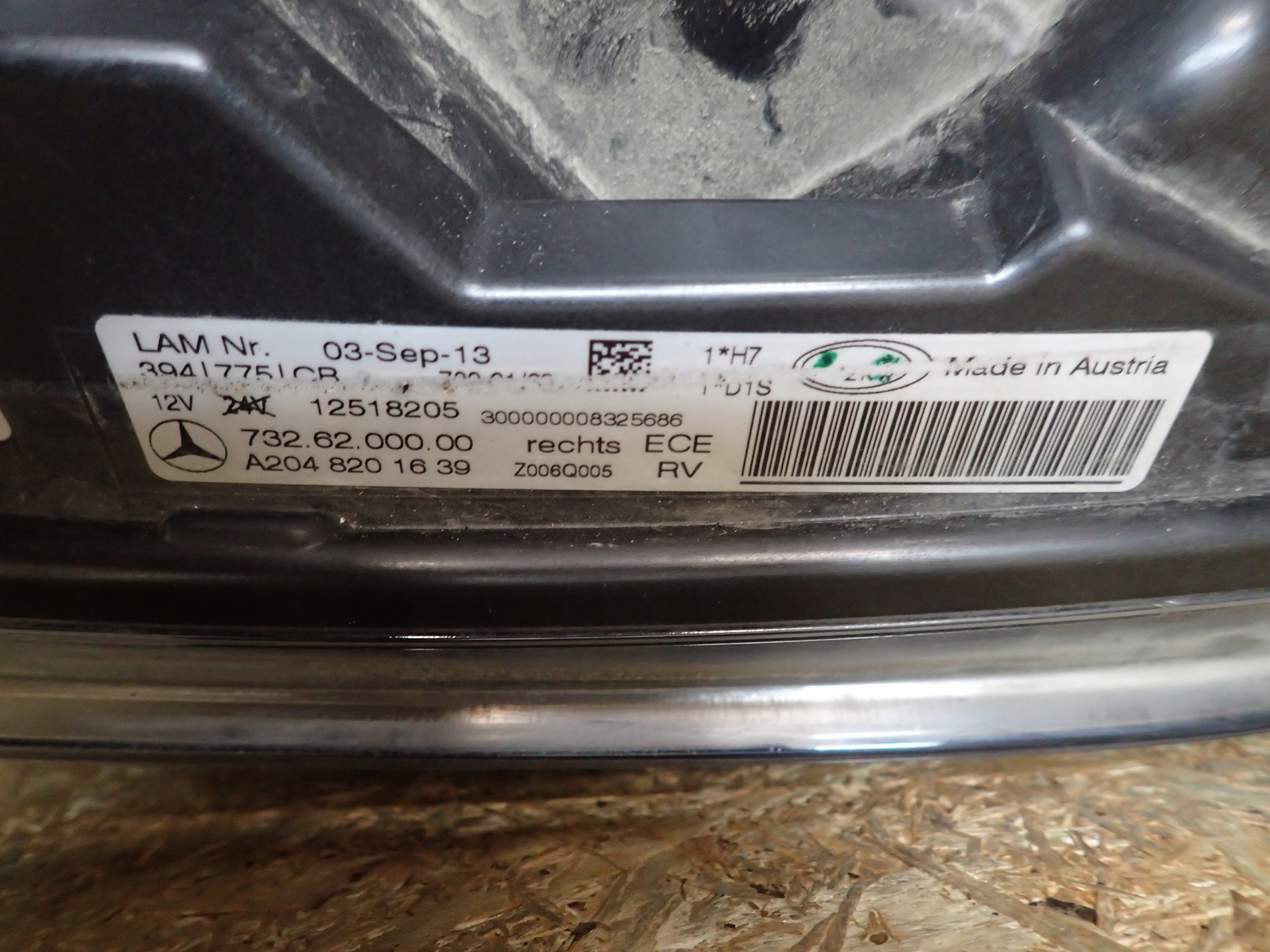 LIGHT FRONT RIGHT MERCEDES GLK W204 LIFT XENON LED A2048201639
