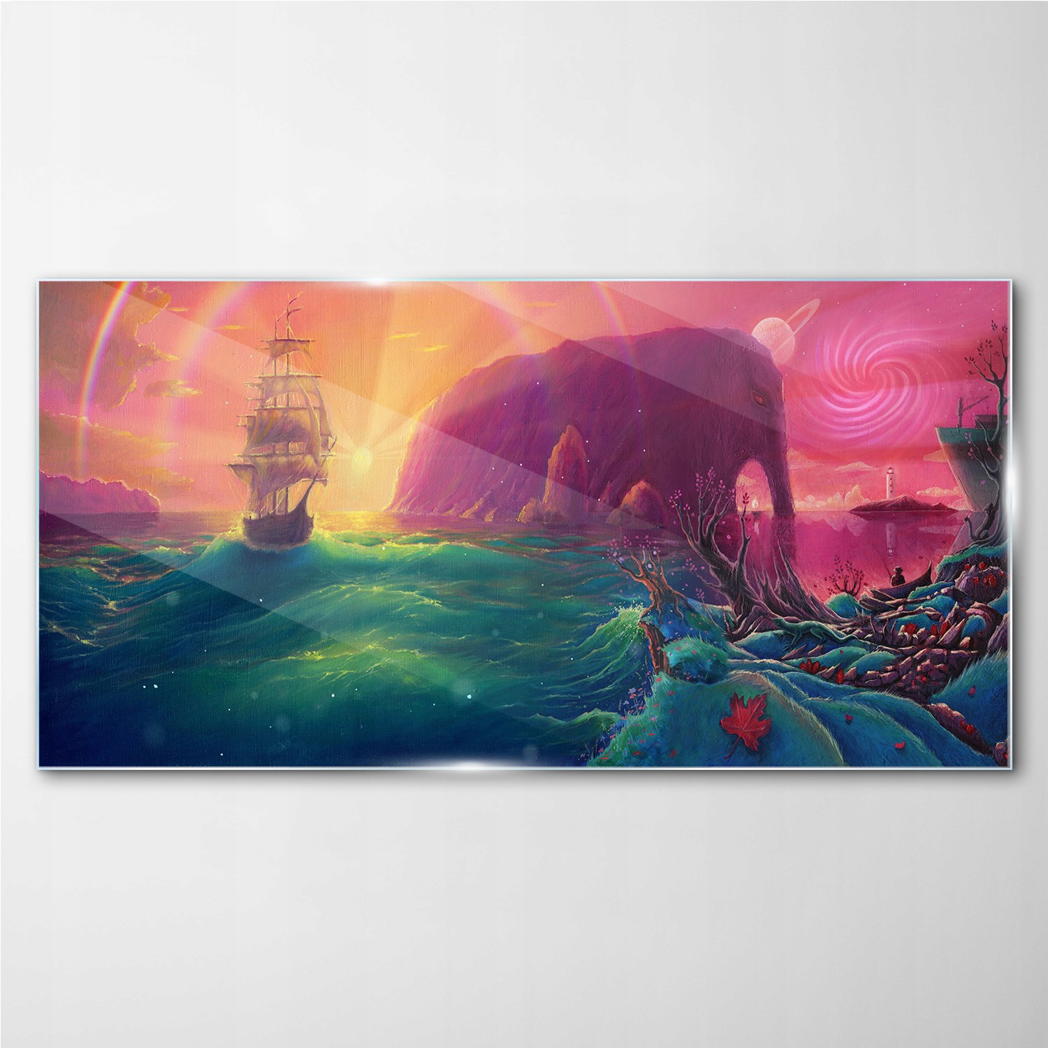 

Obraz z nadrukiem szklany Ocean statek 100x50 cm