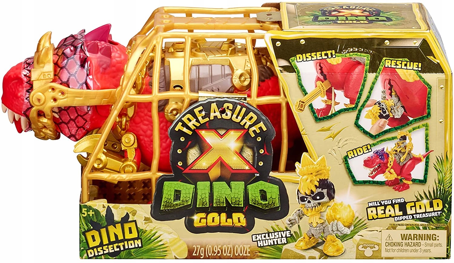 TREASURE X Dino Gold Sada lovca DINOSAUROV figúrka klietka 41644 630T440