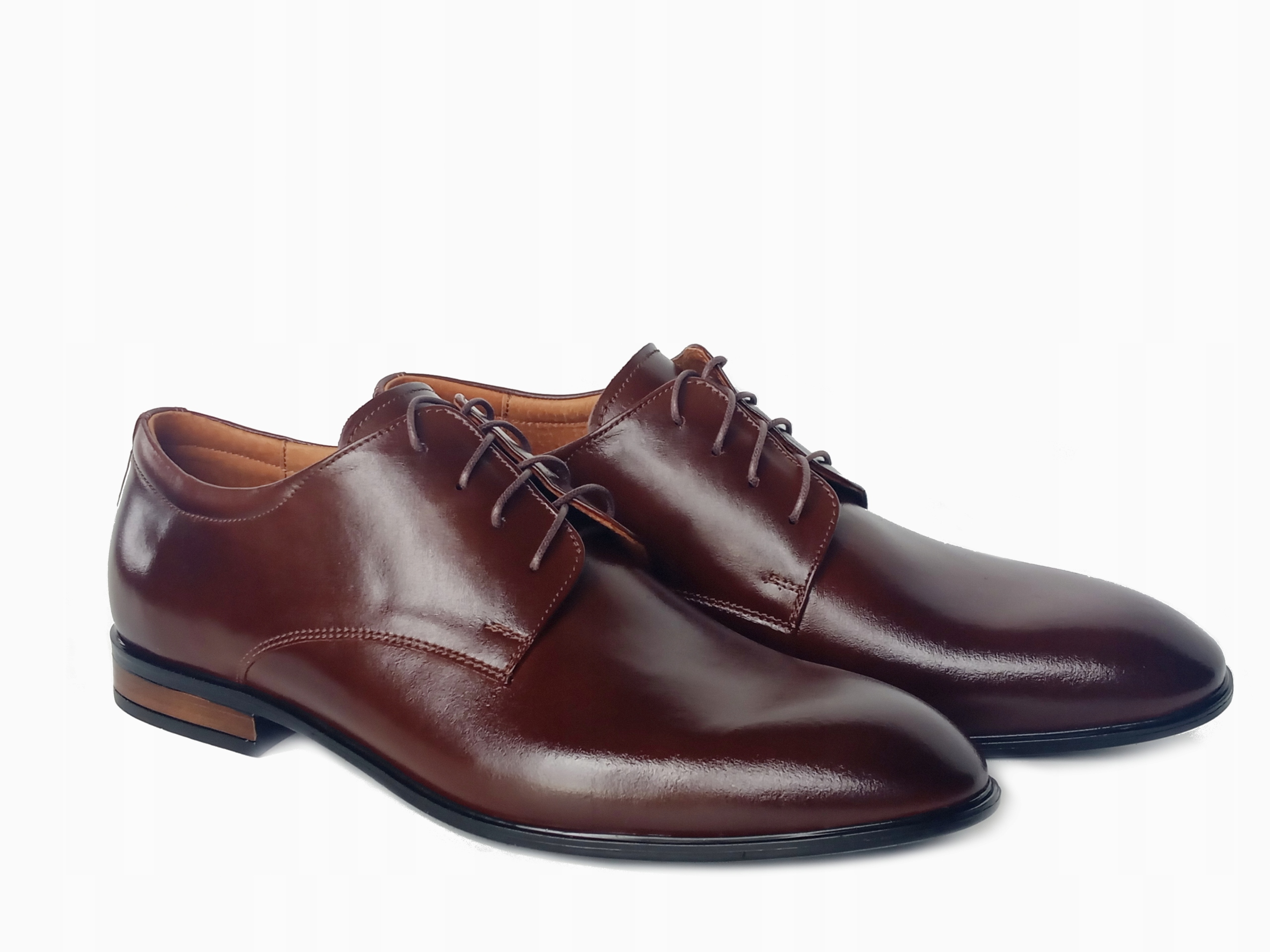 484 Polské společenské boty tmavě hnědé 44 Přírodní Kůže