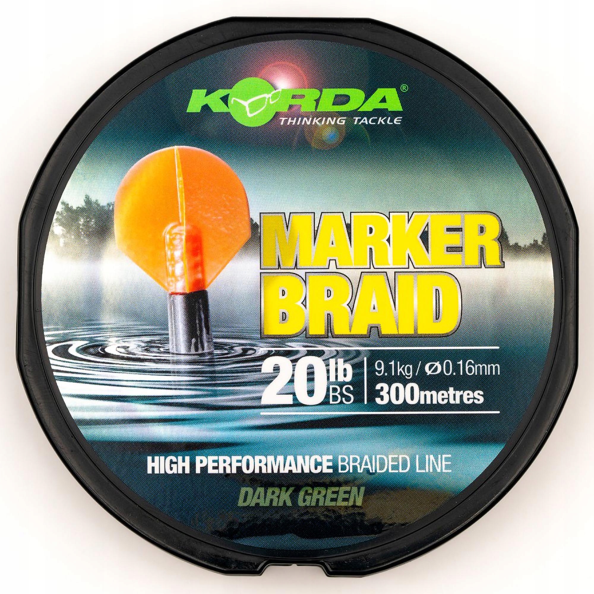 Plecionka Korda Marker Braid Dark Green 20lb 0.16mm 300m