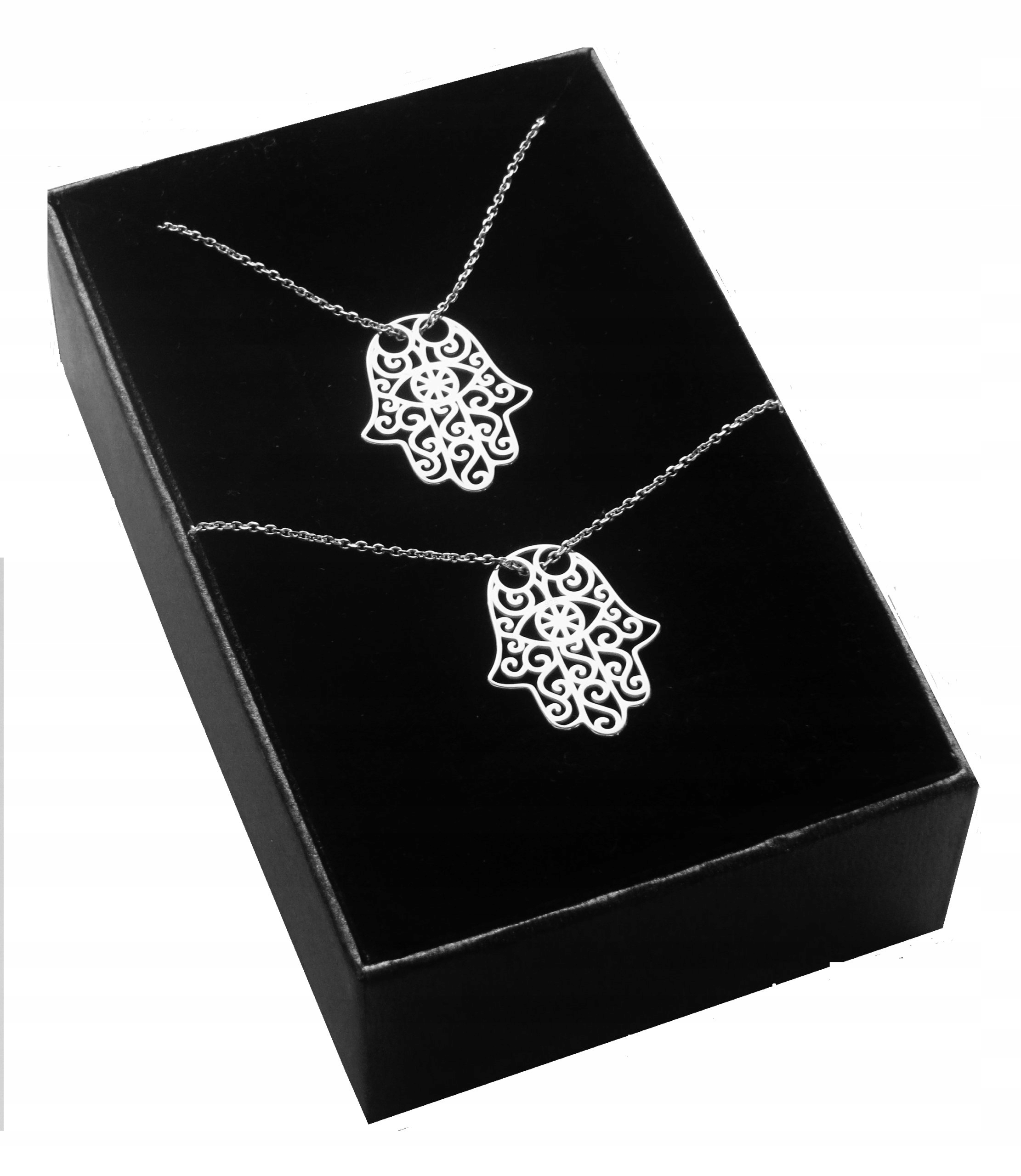 

Srebrny komplet Hamsa Ręka Fatimy srebro 925