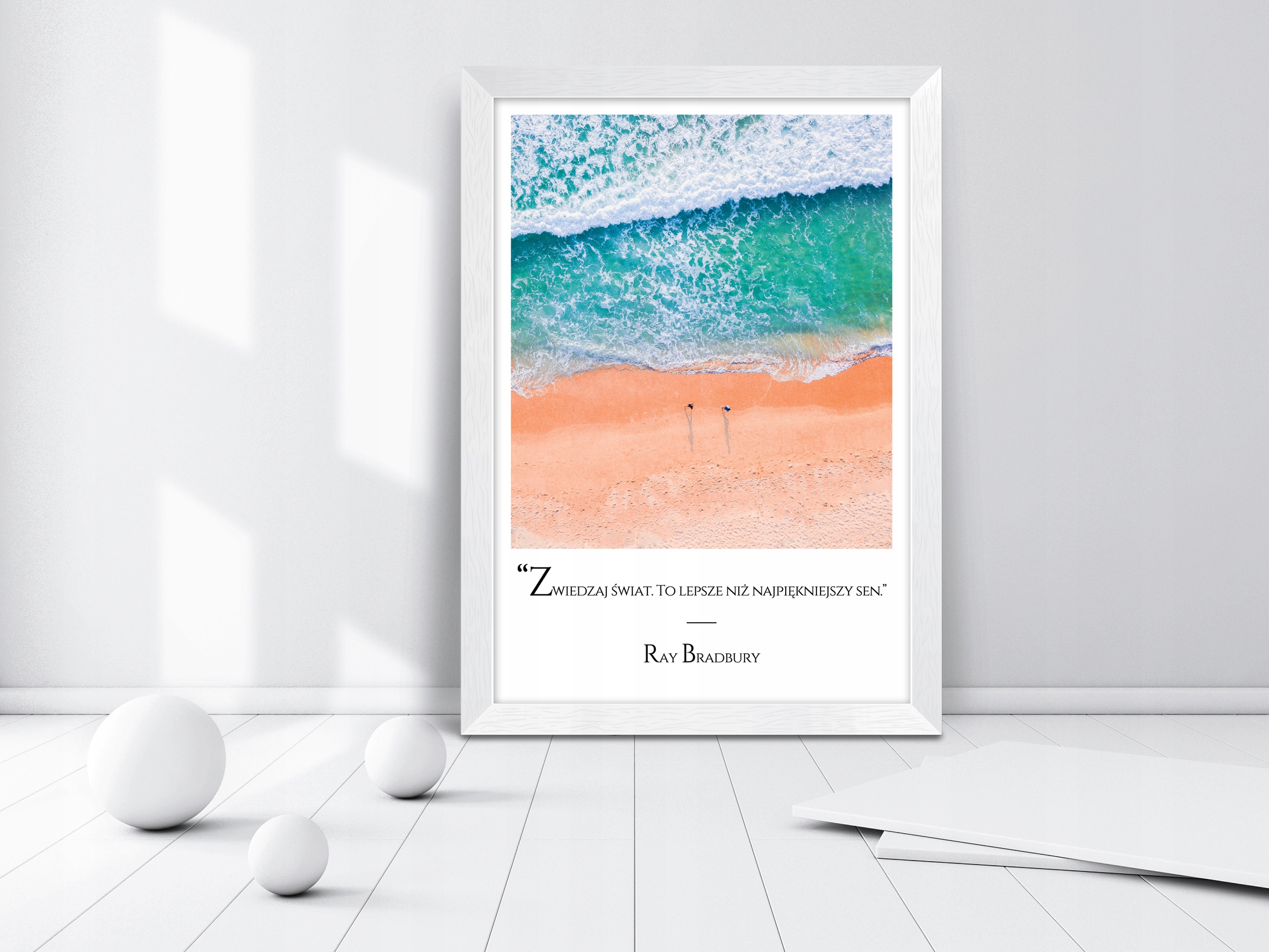 Modny obraz na ścianę PLAŻA PIASEK RELAKS ramka A4 Marka bez marki