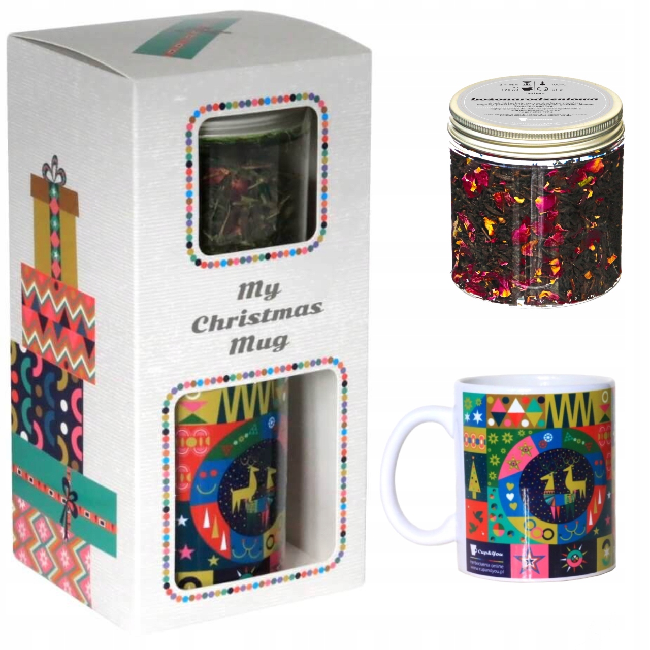Levně Vánoční Set Box čaj dle výběru hrnek dárek na mikuláše