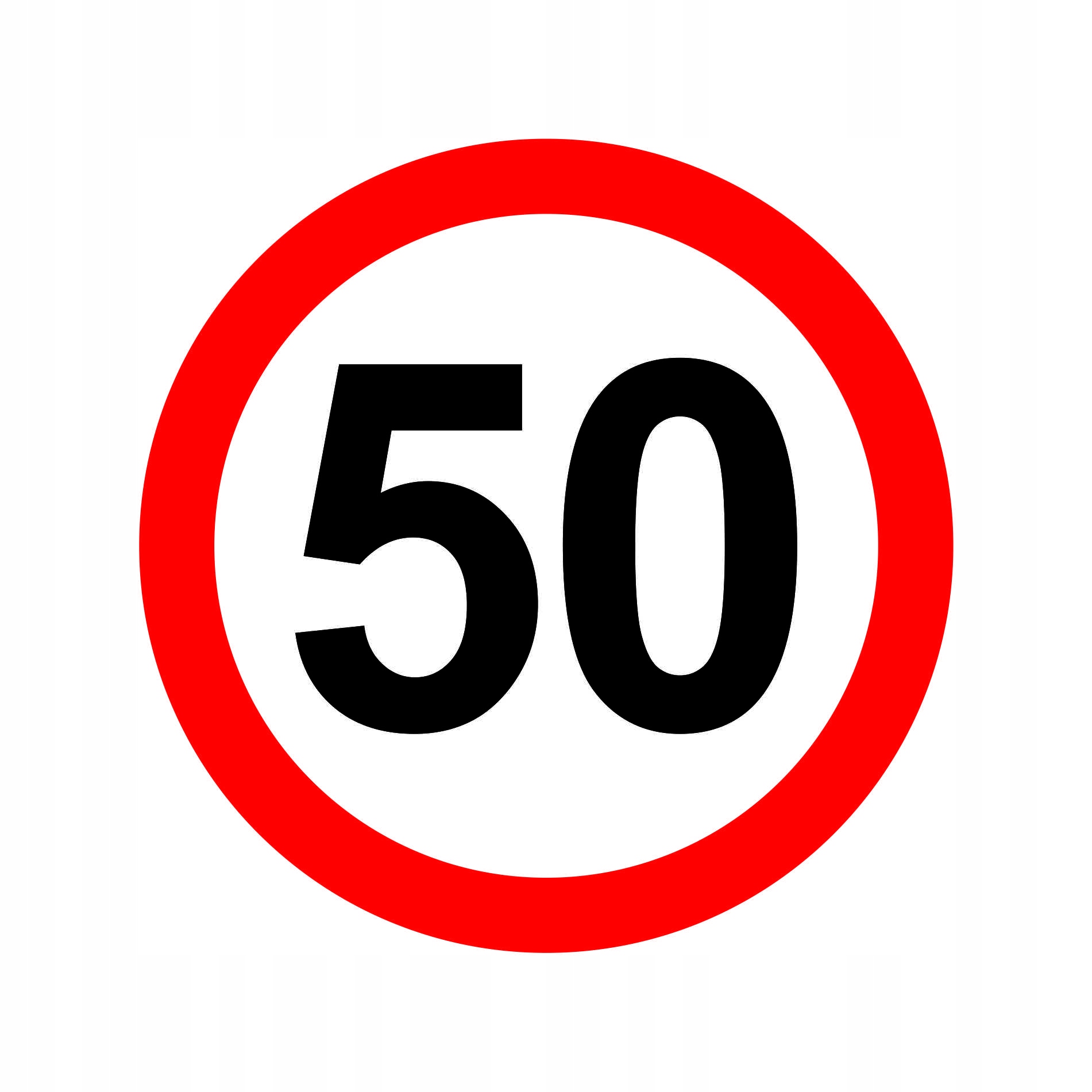

Naklejka Ograniczenie Prędkości 50km Znak śr16 cm