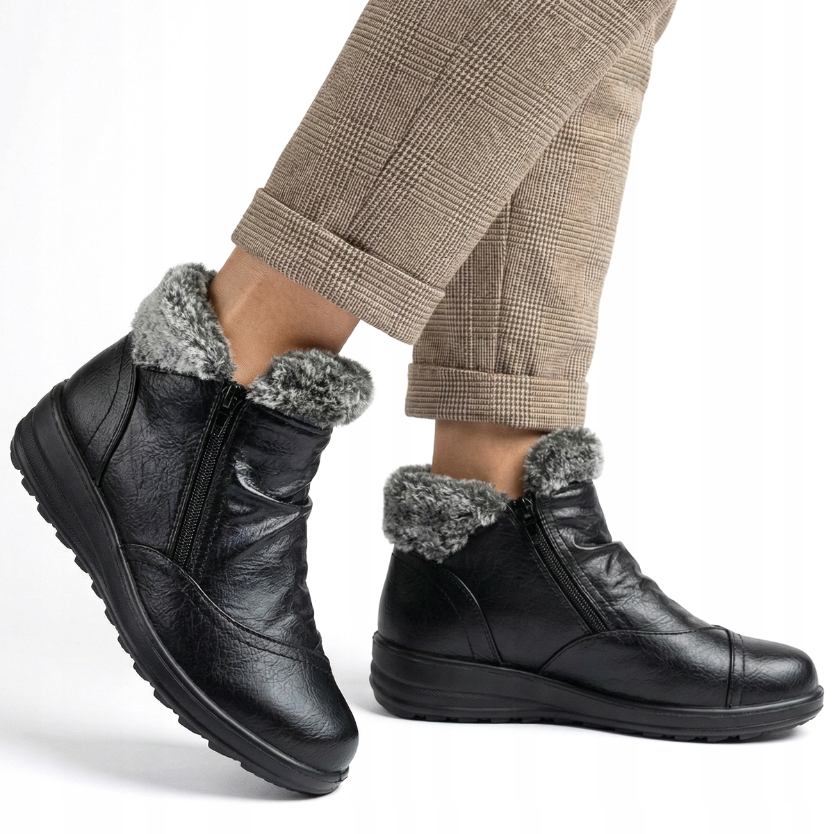 Kotníkové Boty Tuhost H koturna Lehké casual Zip Wojtyłko 36