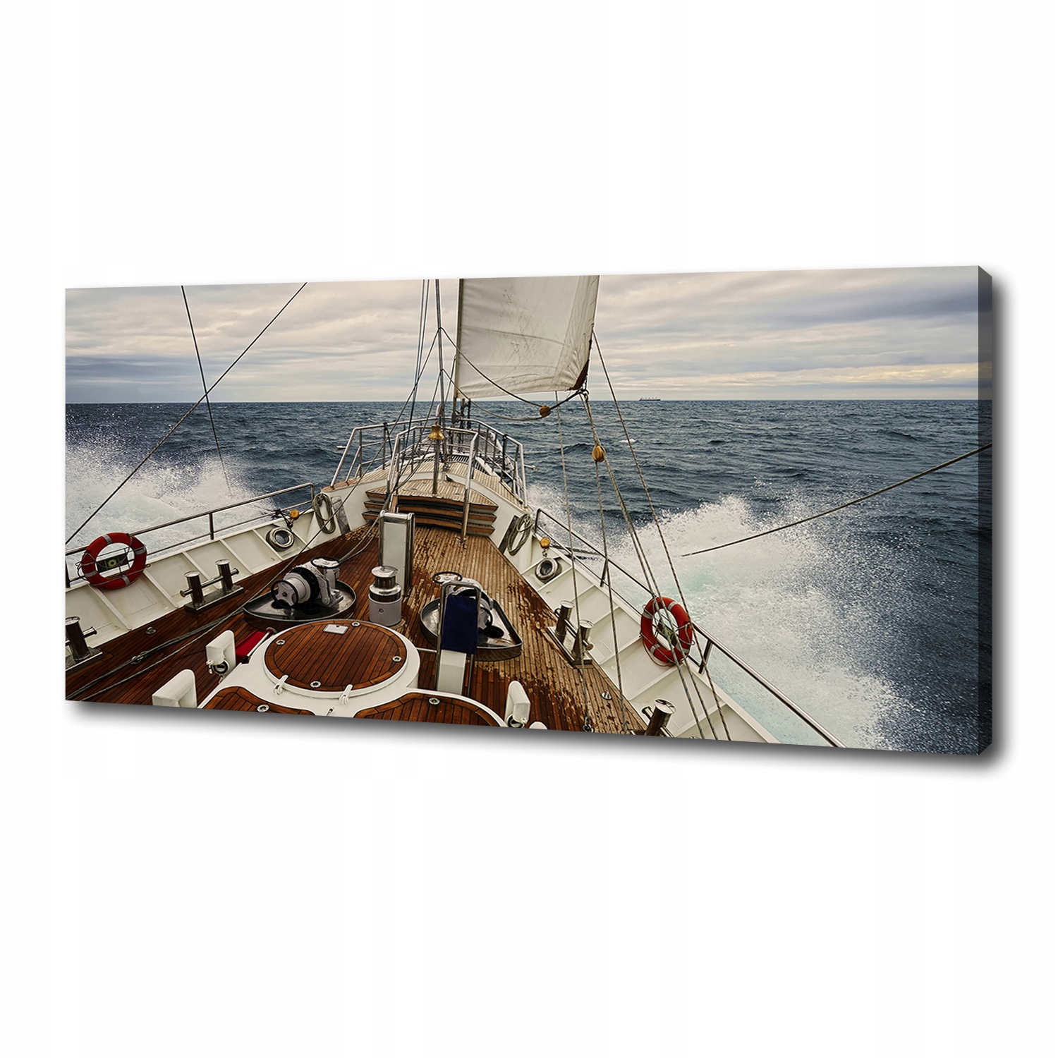 

Foto obraz na płótnie Żaglówka na morzu 125x50 cm