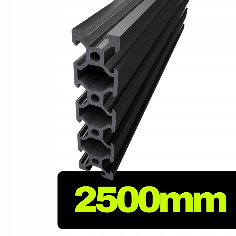 Hliníkový profil V-slot 2080 černý o délce 250 cm