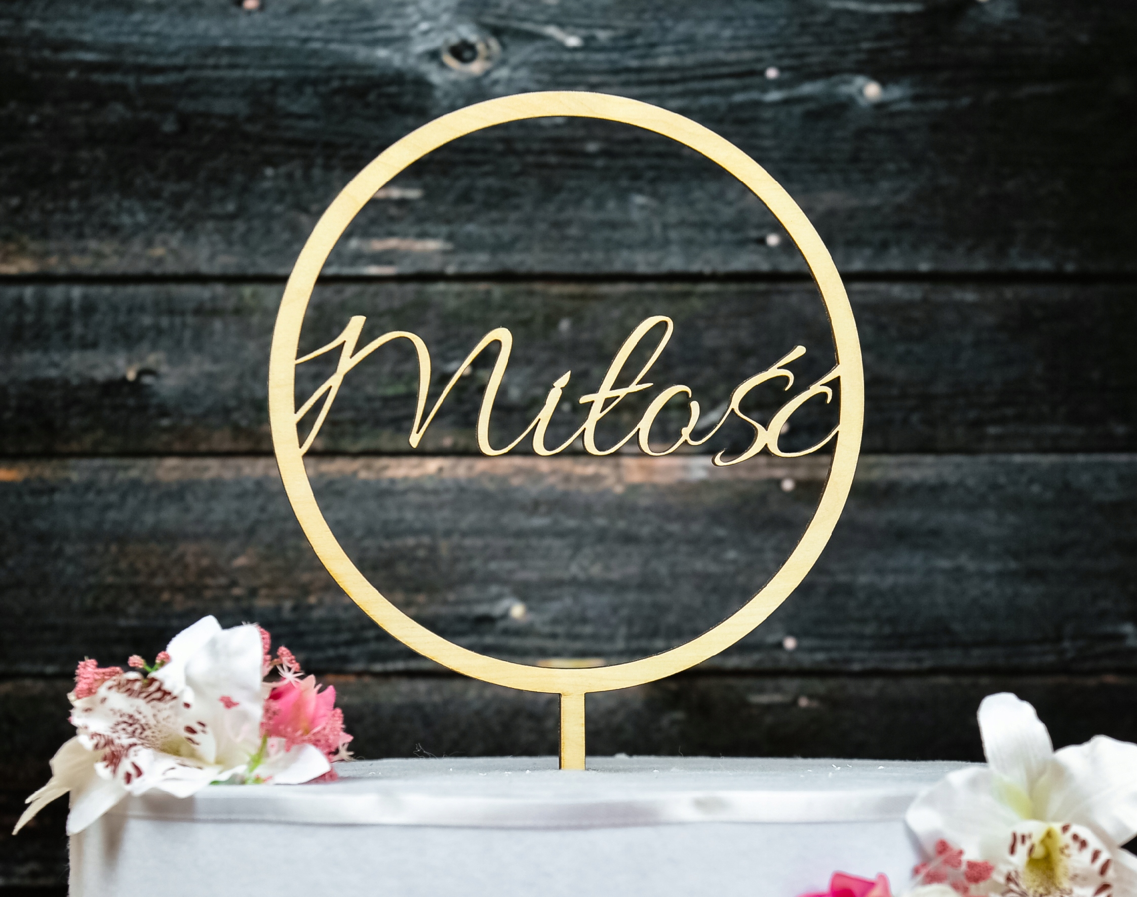 Topper TŚD-72-Miłość Ślub Wesele Marka Dekor Laser