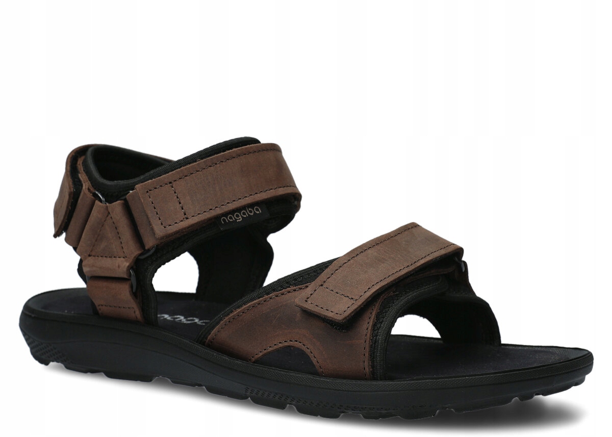 Pánské Kožené Sandály Olivové Nagaba 267 Pohodlné, Polské 43