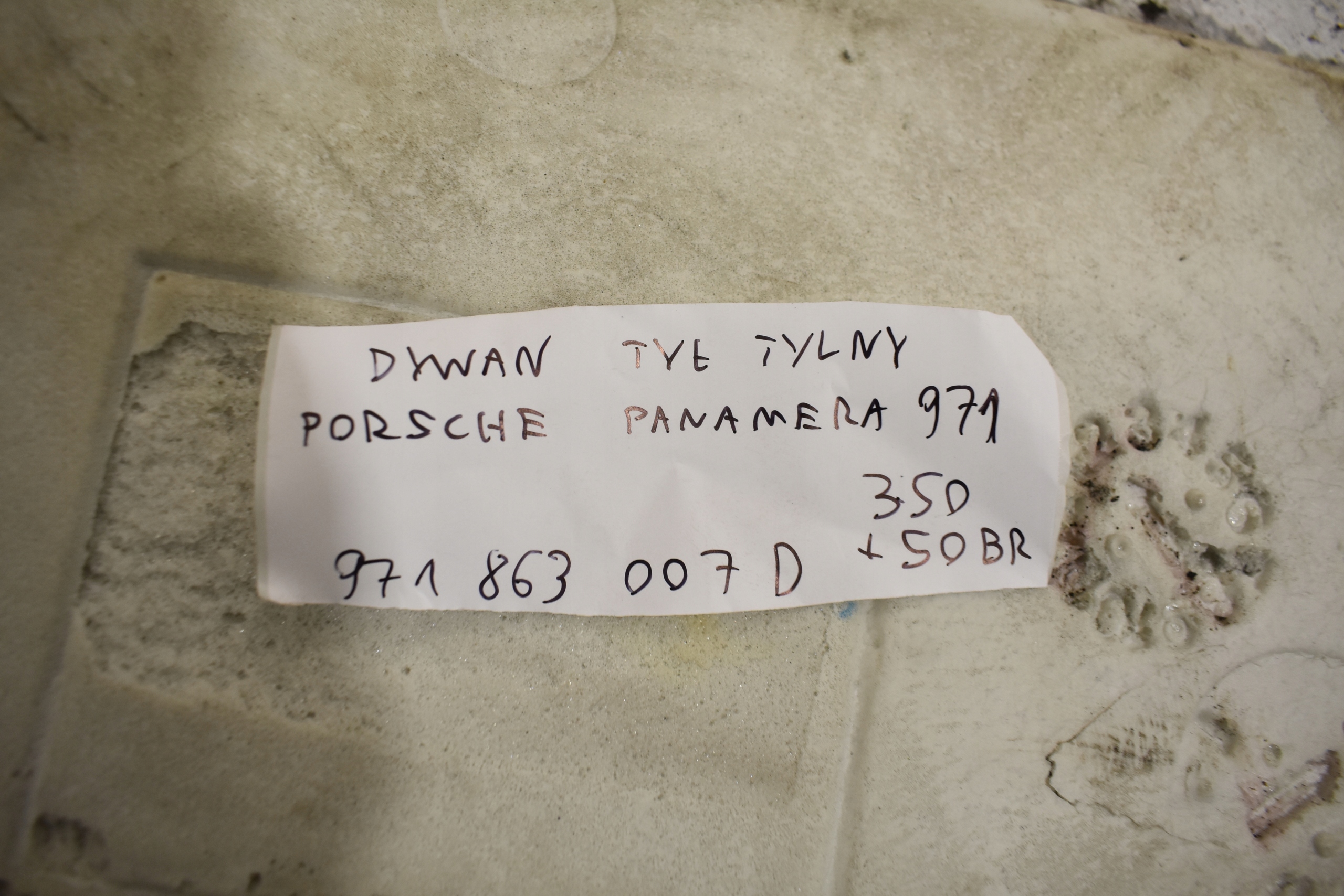 carpet rear part rear PORSCHE PANAMERA 971 1