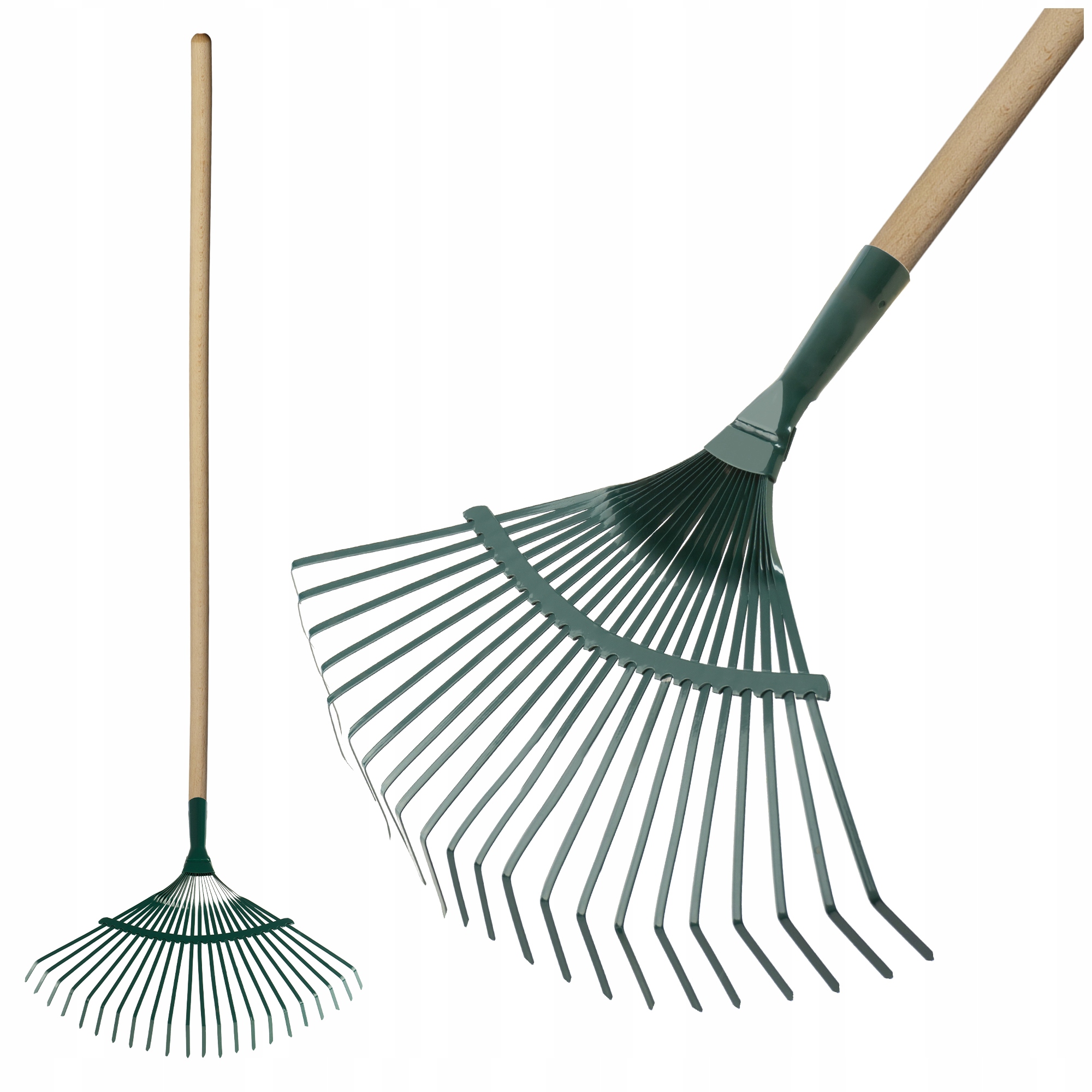 GRABIE DO LIŚCI TRAWY OGRODOWE METALOWE TRZON DREWNIANY GRABKI Z TRZONEM Waga narzędzia 1.01 kg