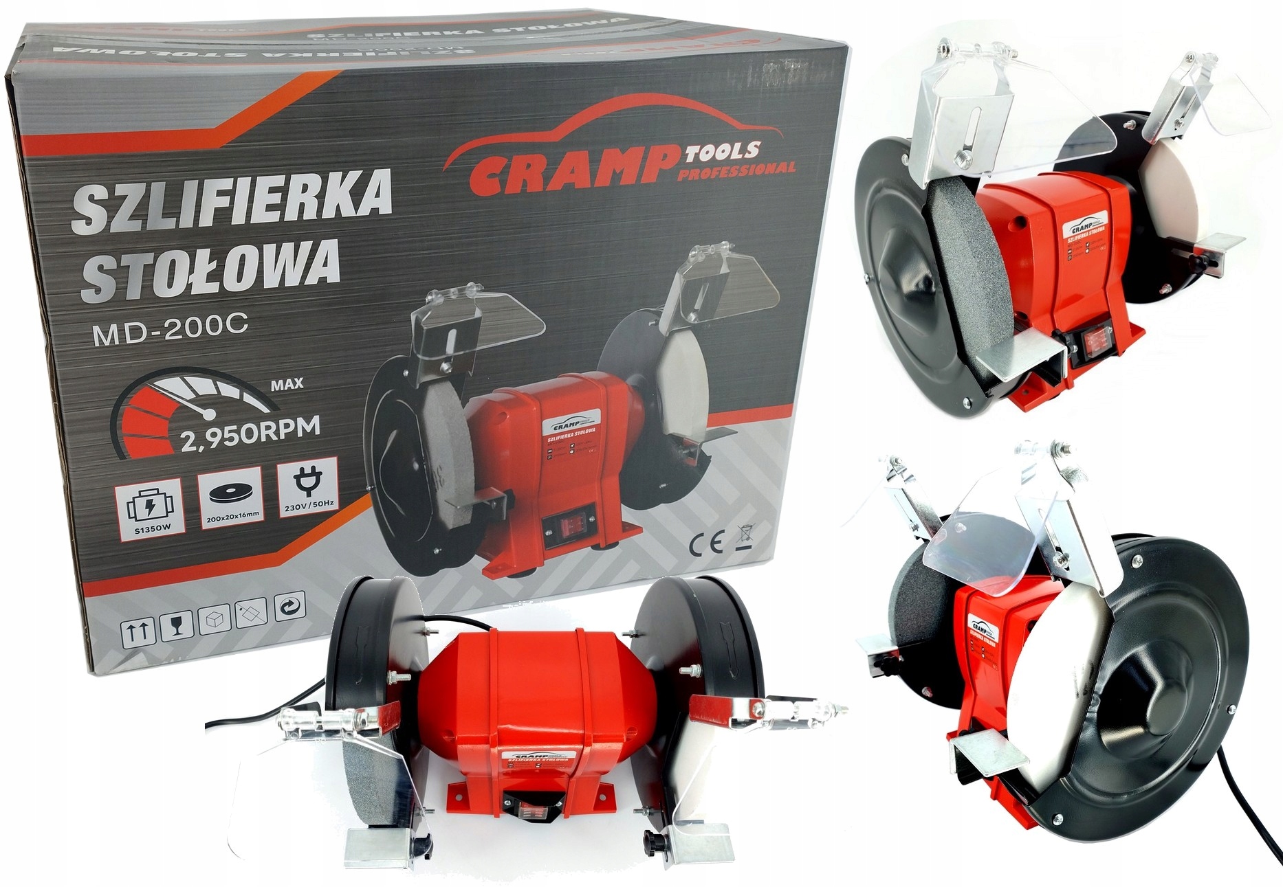 Cramp MD-200C Szlifierka Stołowa Kamieniowa Ostrzałka 200MM 350W