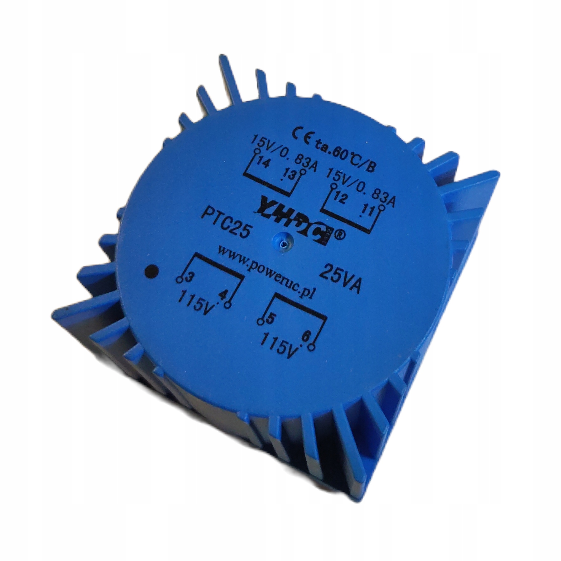 Dwunapięciowy symetryczny transformator toroidalny 25VA 2x15V PTC25
