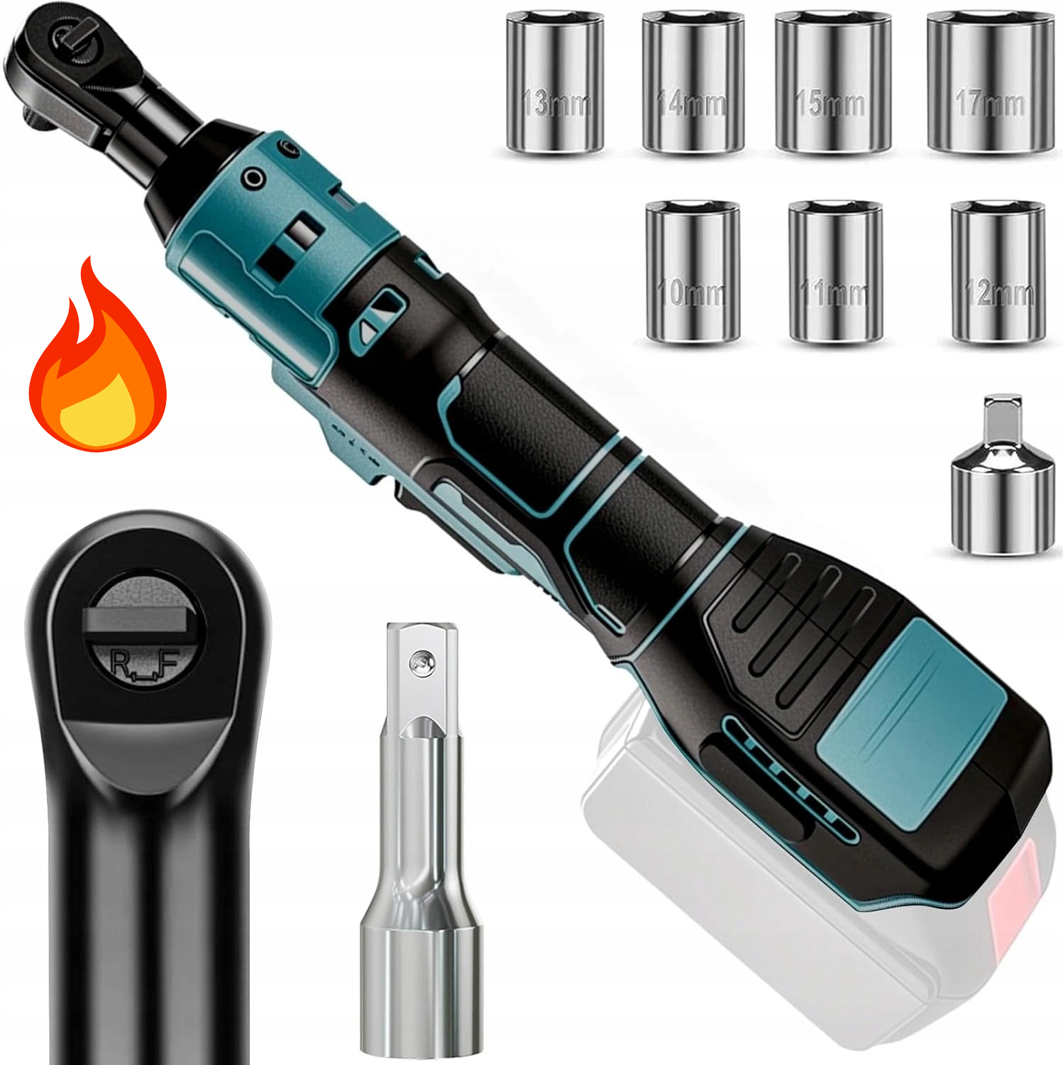 Průmyslový Akumulátorový Elektrický Rázový Utahovák 55 Nm S Led Ráčnou