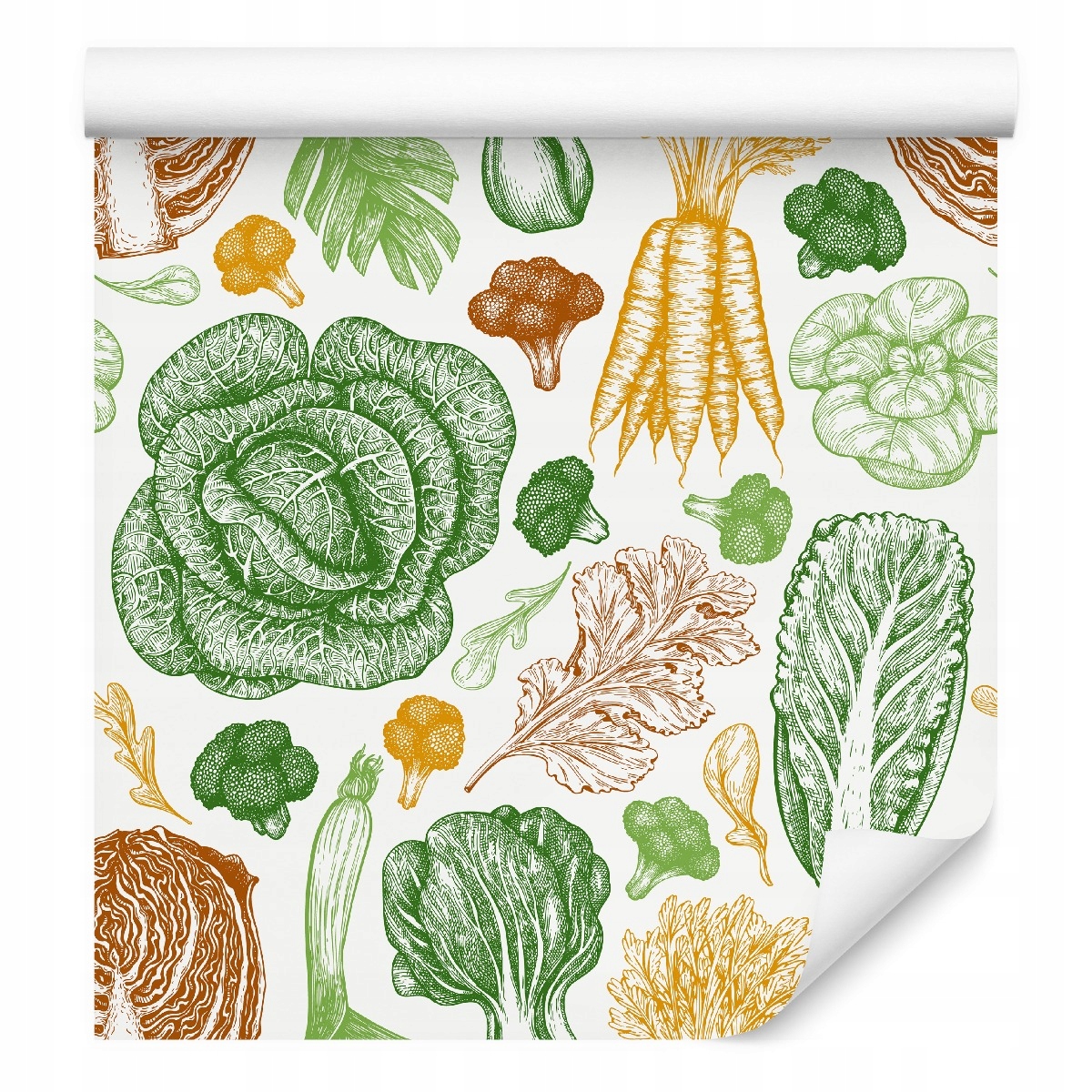 Tapeta do kuchyně Barevná Zelenina jako nakreslená