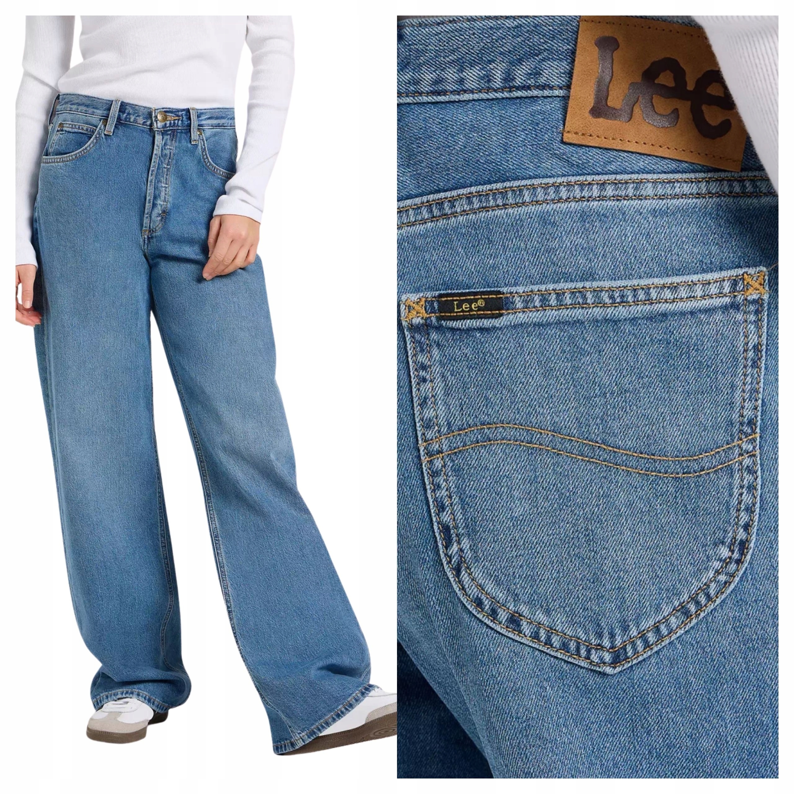 Dámské džínové kalhoty Lee Low Slung Slouch Modré Loose Fit W29 L31