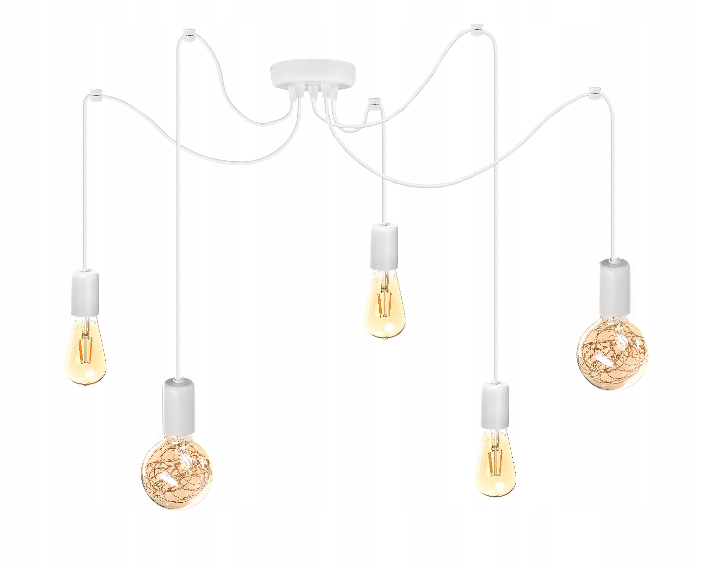 Moderní závěsná stropní lampa Spider Pavouk Barevné Led kabely E27