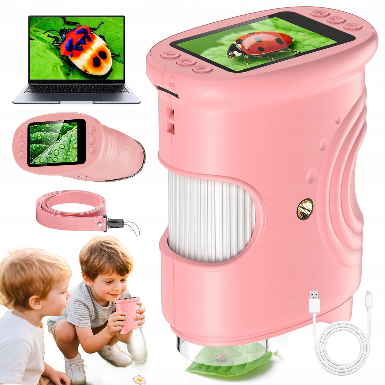 2MP Vzdělávací Mikroskop Pro Děti, Kapesní, Přenosná Vědecká Sada