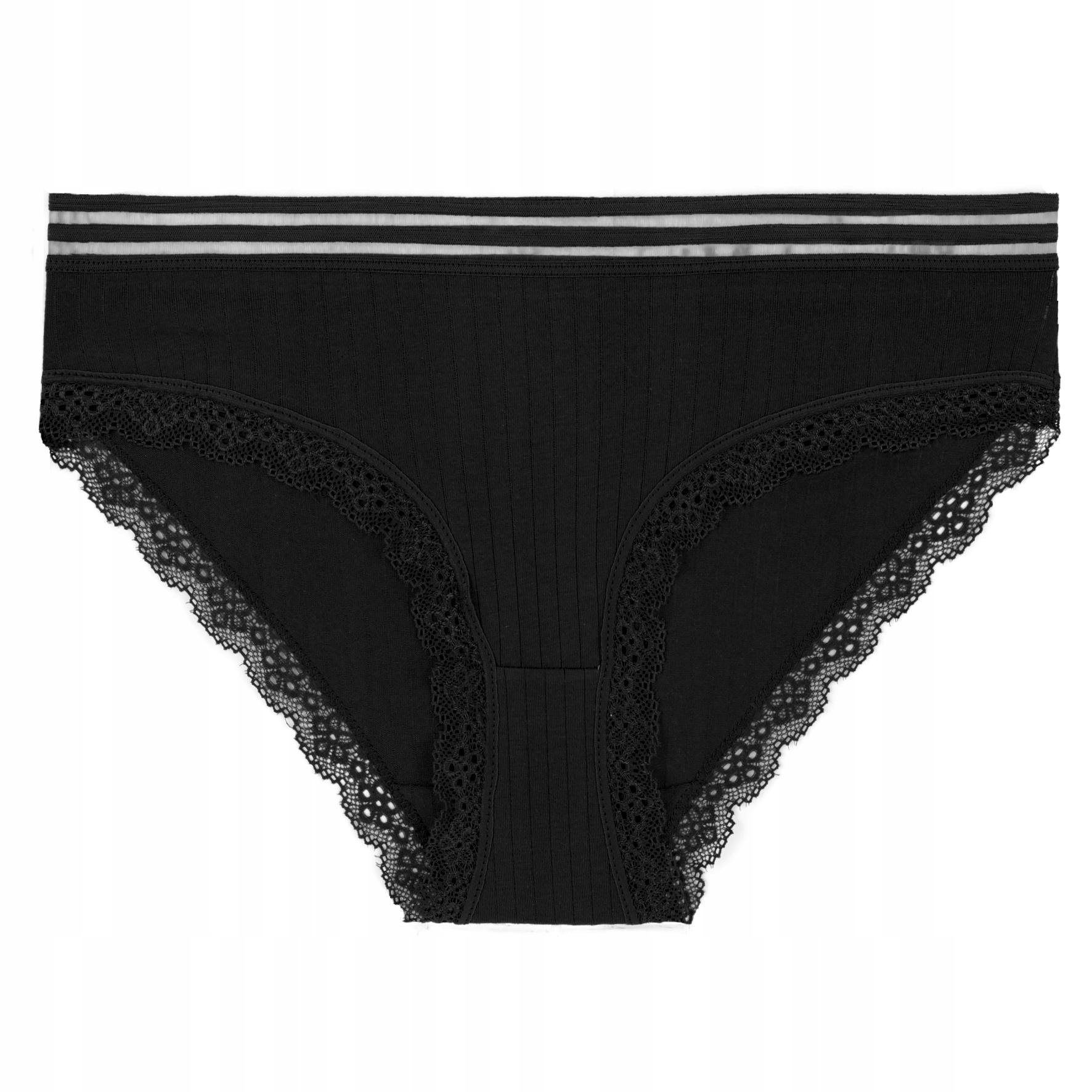 4x Koronkowe FIGI MAJTKI DAMSKIE Bawełniane Pasek Kobiecie MORAJ r. XL Rozmiar XL