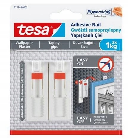 Tesa Regulowany gwóźdź samoprzylepny do tapet 1kg-Zdjęcie-0