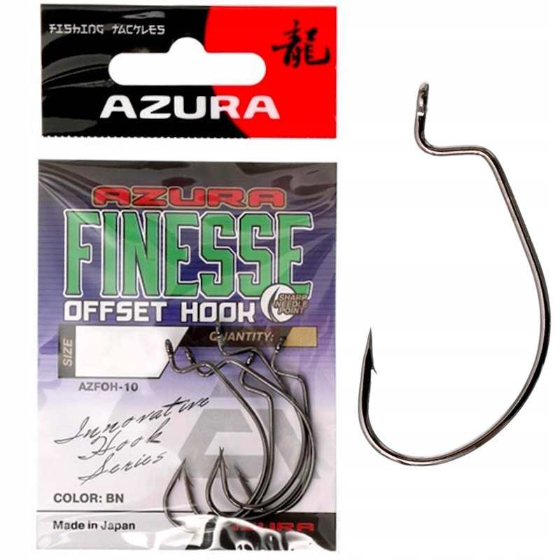 Haczyki Offsetowe Azura Finesse Offset Hook Nr 1 Black Nickel 6szt. Ostre