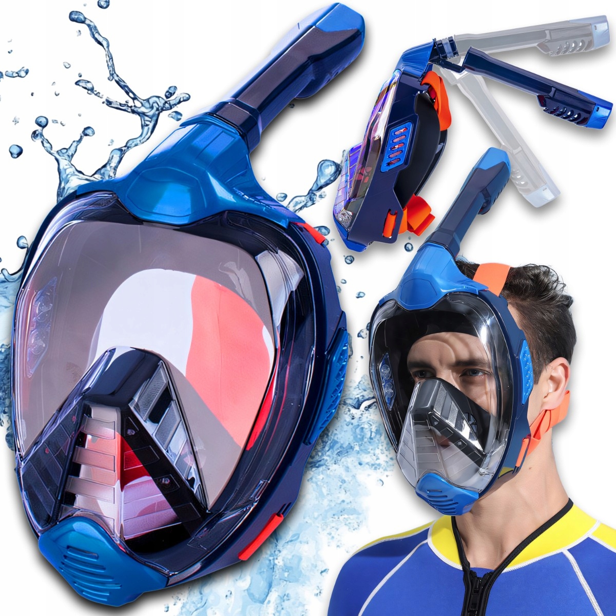 Potápěčské Brýle Pro Potápění A Šnorchlování Na Celý Obličej Do Vody L/XL Celoobličejová