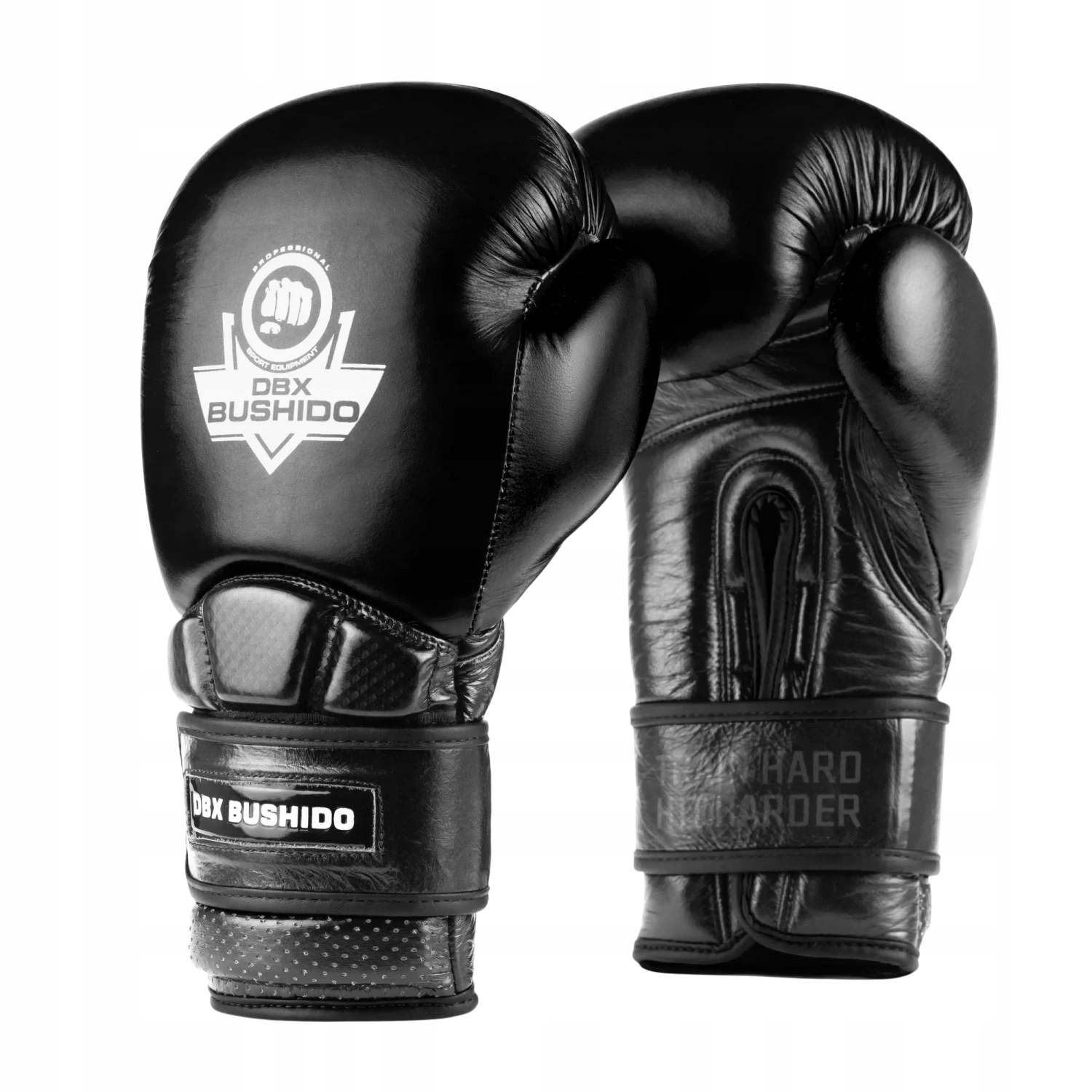Dbx Bushido Boxerské rukavice z pravé kůže Warrior Black 12OZ
