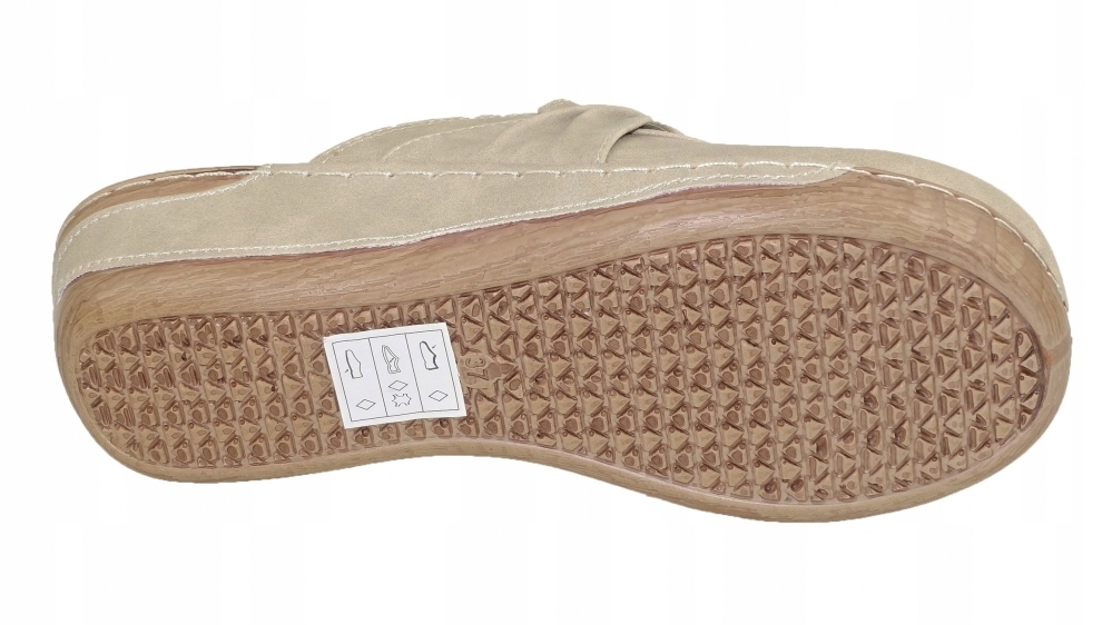 KLAPKI DAMSKIE ZDROWOTNE MEDYCZNE BEŻOWE LATO Oryginalne opakowanie producenta pudełko