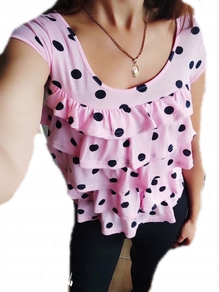 

Dziewczęca bluzka falbanki w grochy 1048#XL/XXL
