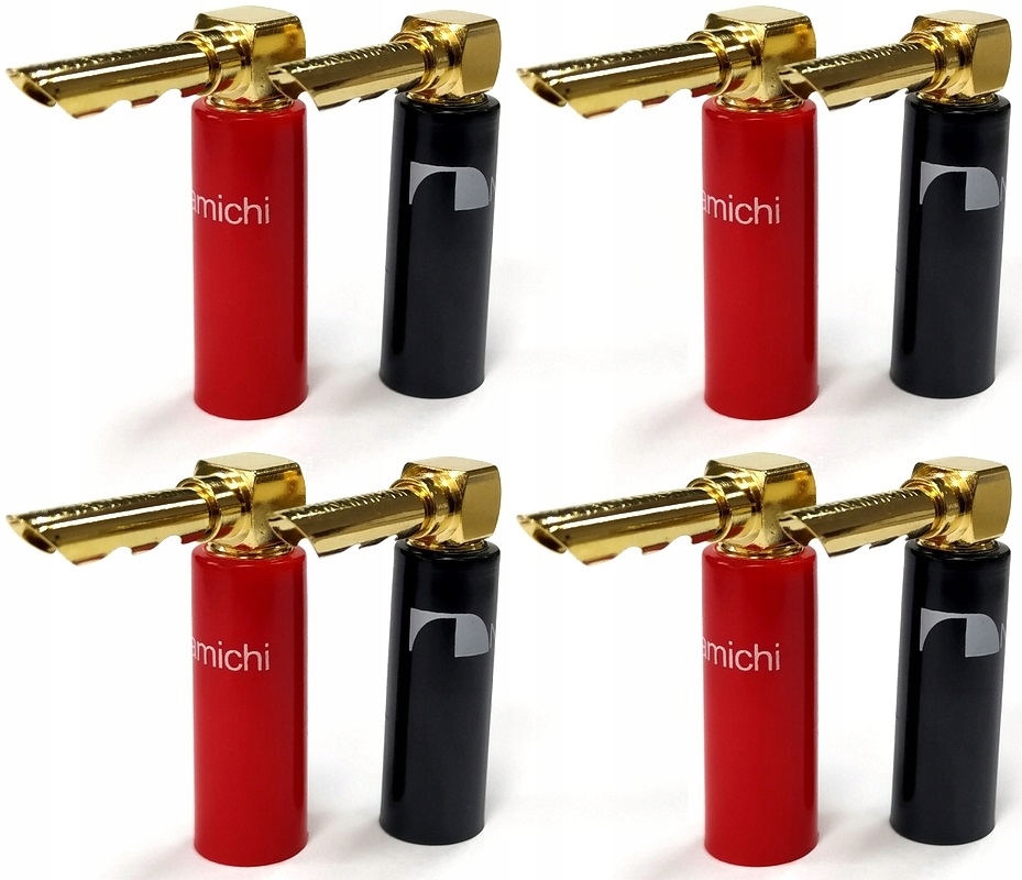 

Wtyk Bananowy Kątowy Bfa Głośnikowy Nakamichi 8szt