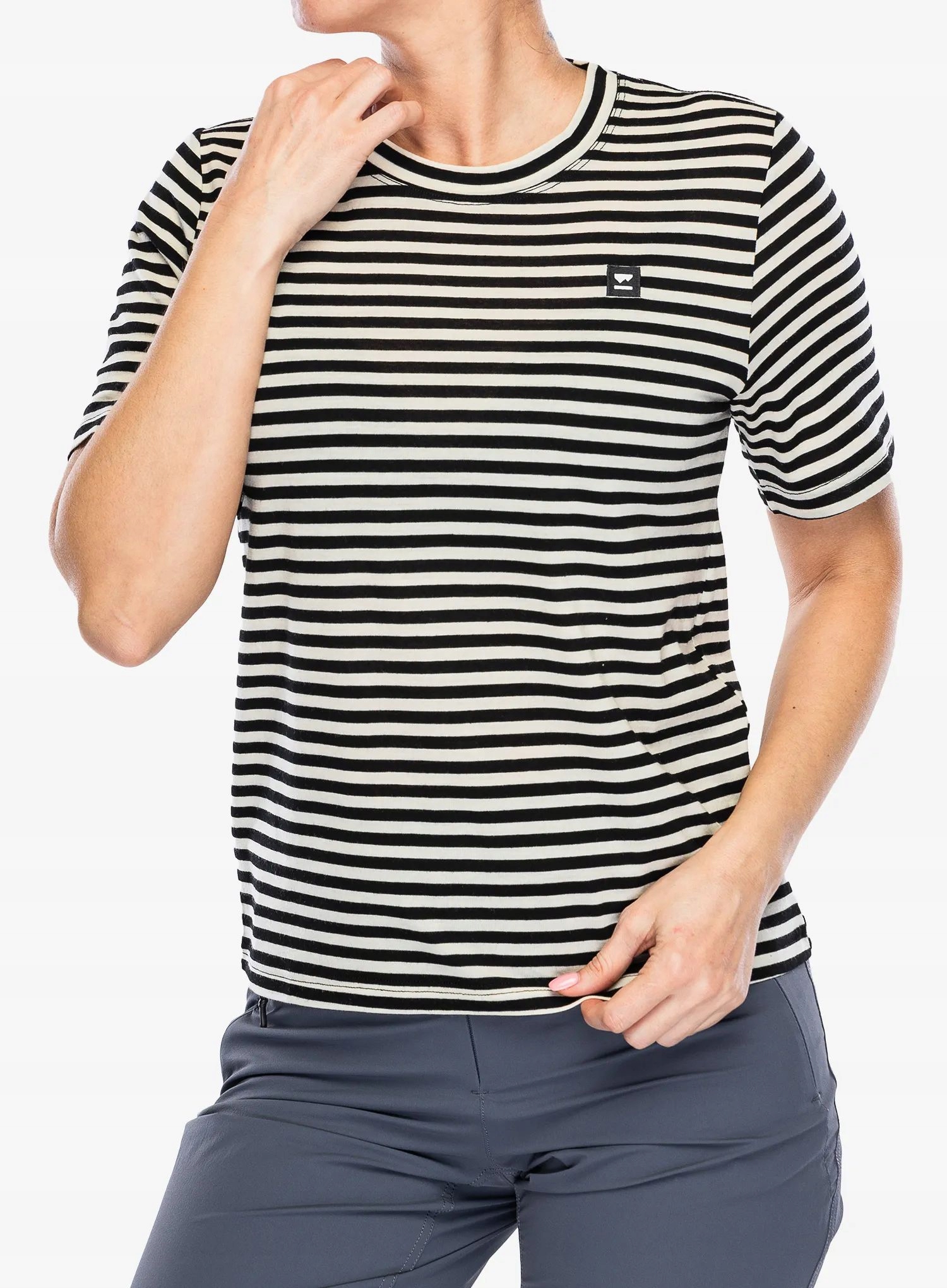 Dámské merino tričko Mons Royale Icon Relaxed Tee Mr stripe L