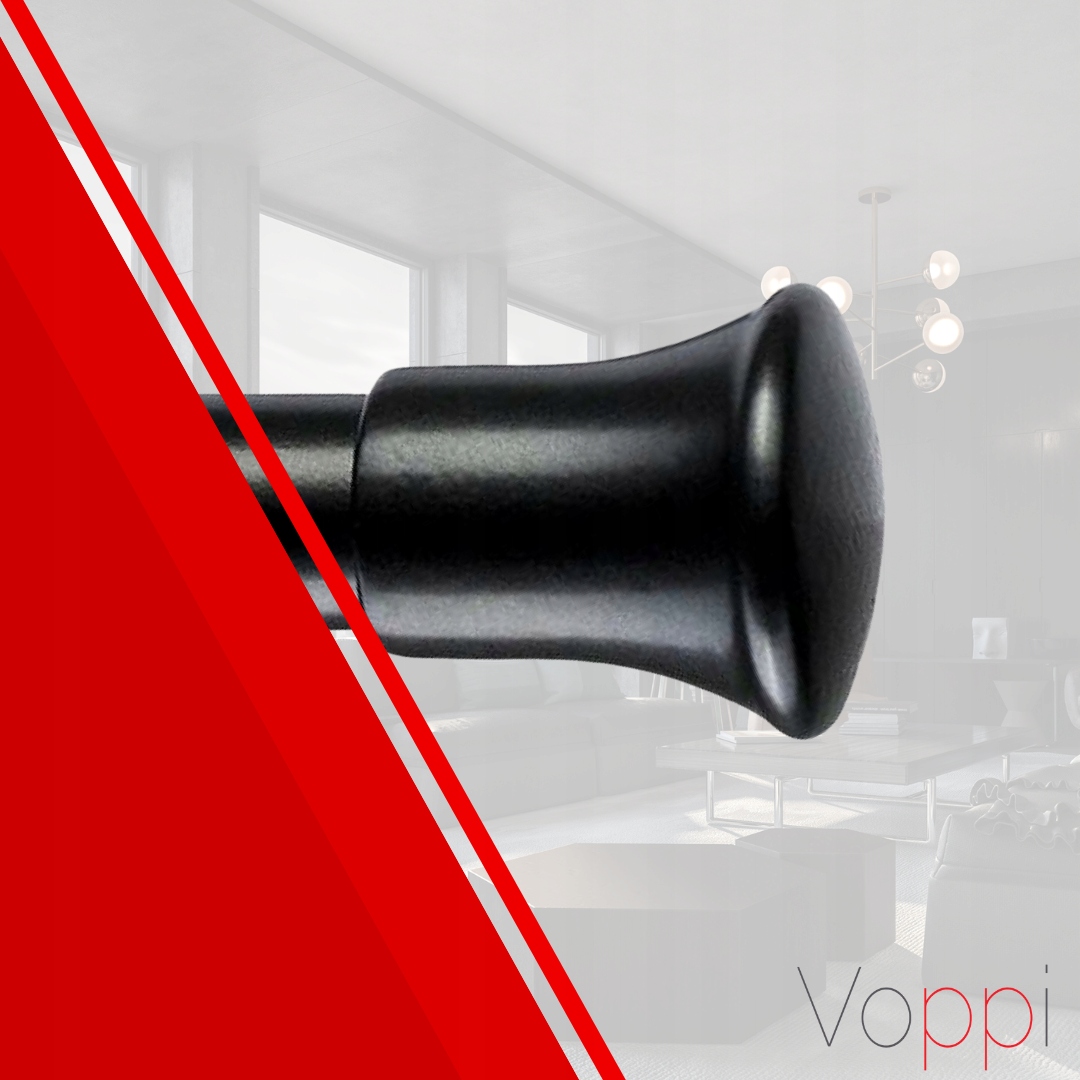 ZAKOŃCZENIE GEM ZAŚLEPKA DO KARNISZA Ø19mm CZARNY BIAŁY SATYNA Stan opakowania oryginalne