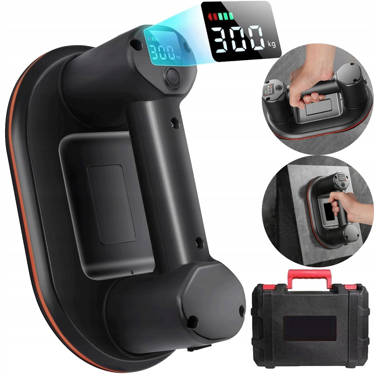 300 kg Elektrická přísavka 4000 mAh 24 cm pro přepravu skla a dřeva