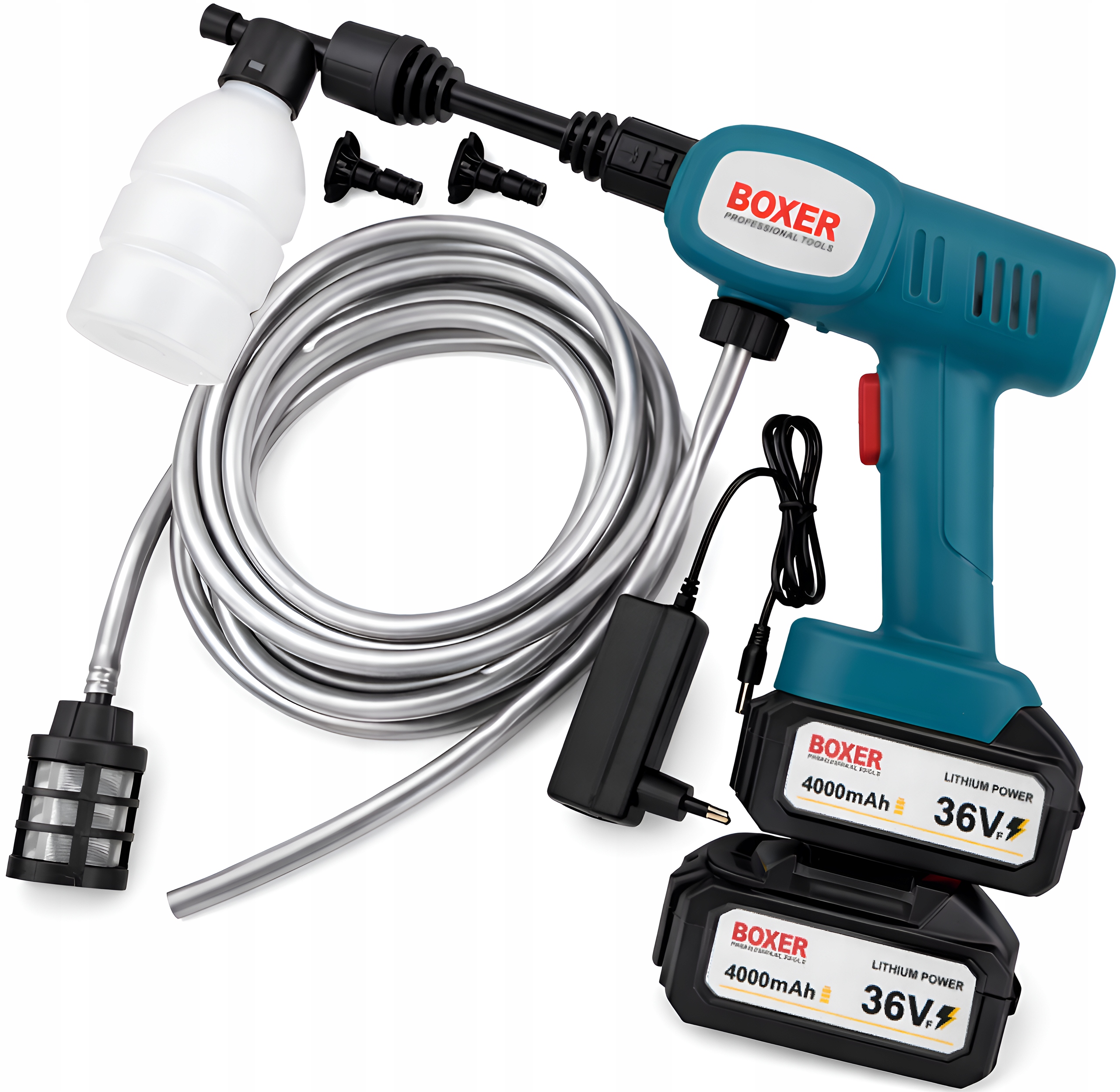 Myjka Ciśnieniowa Akumulatorowa 36V 2x Aku Mini Myjka Do Auta Ogrodu Boxer