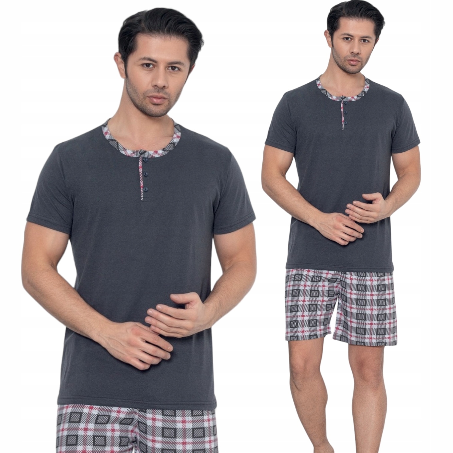 PIŻAMA MĘSKA KRÓTKI RĘKAW KRÓTKIE SPODENKI BAWEŁNIANE