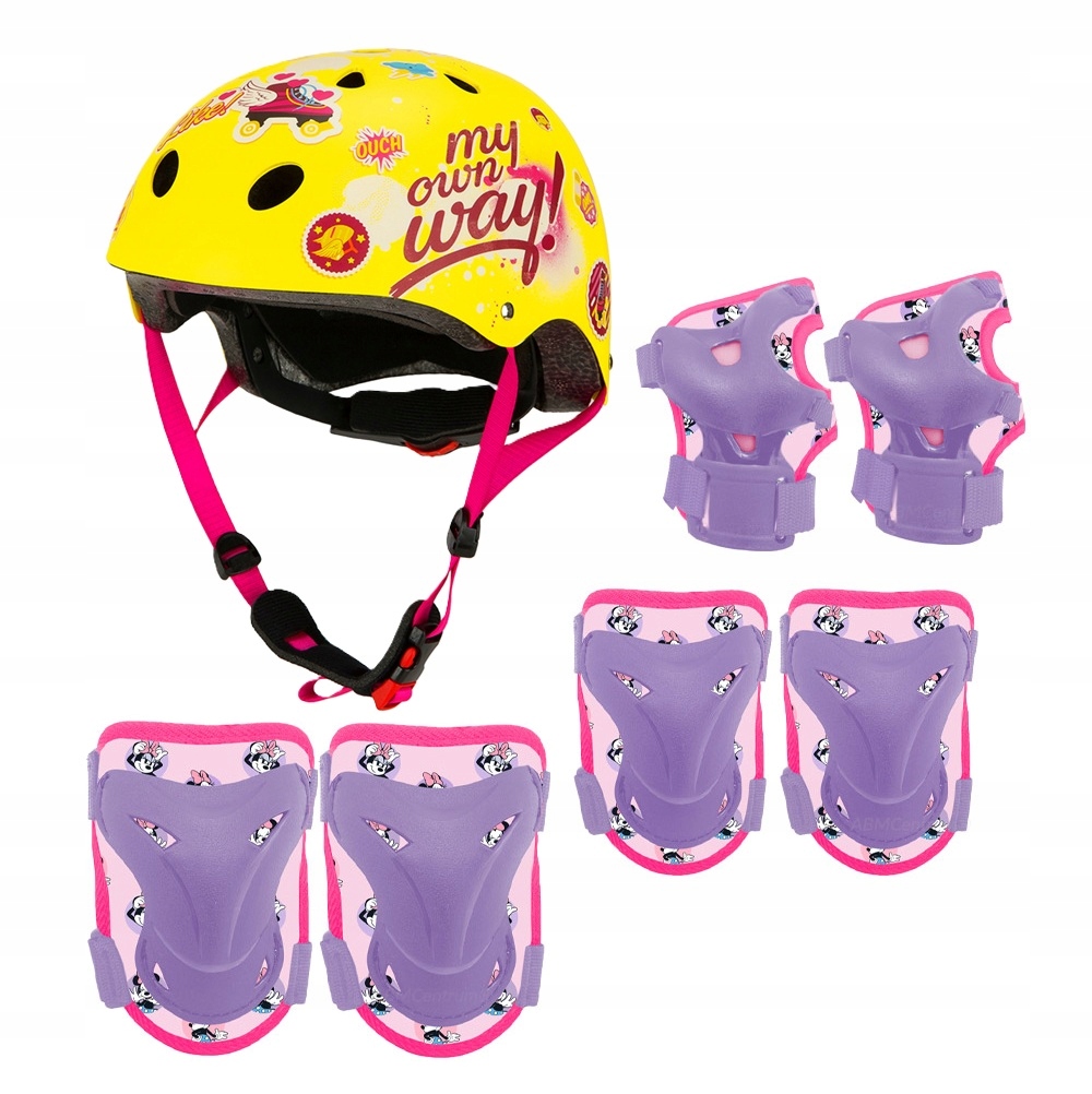 6x Ochraniacz Minnie Kask na rower hulajnogę rolki wrotki mocny 52-56 cm