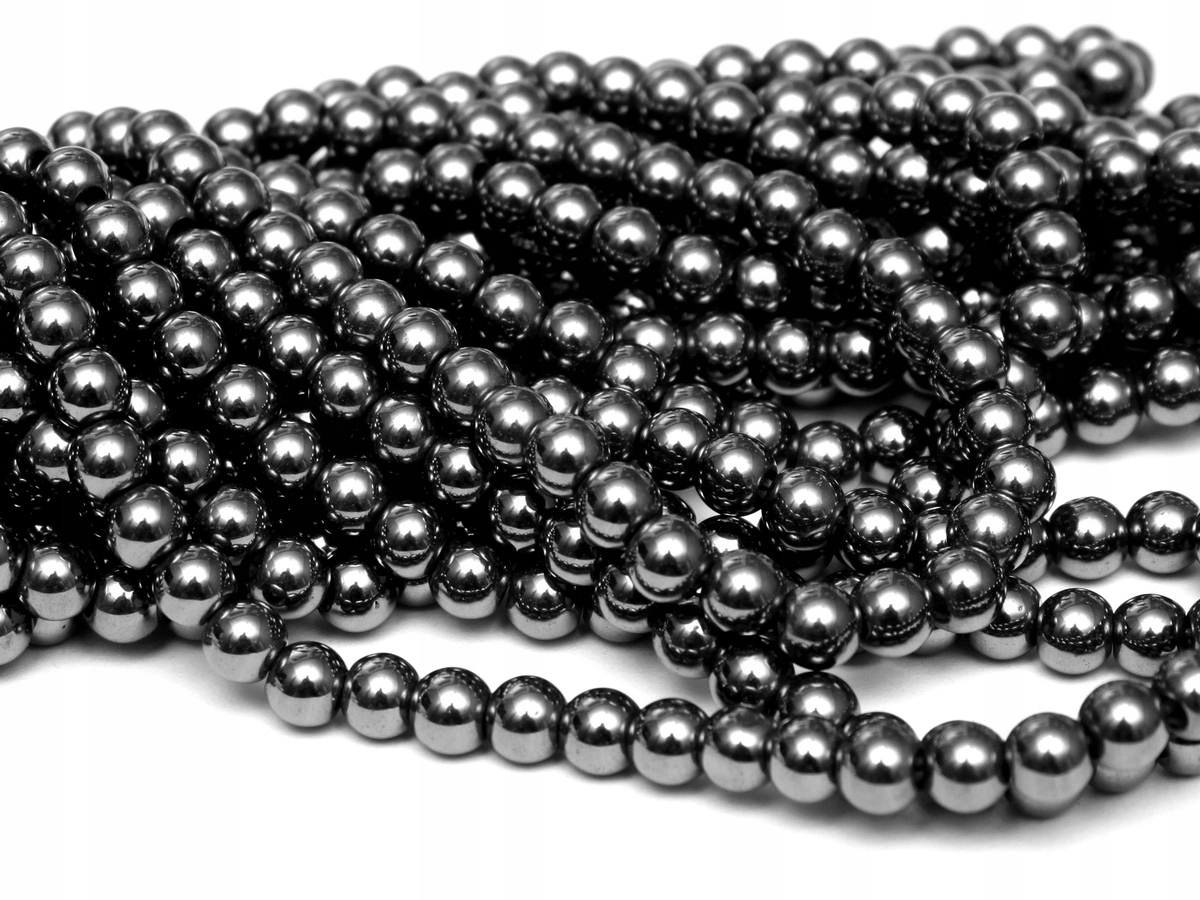 kulki Hematyt 4mm 14 sztuk czarne