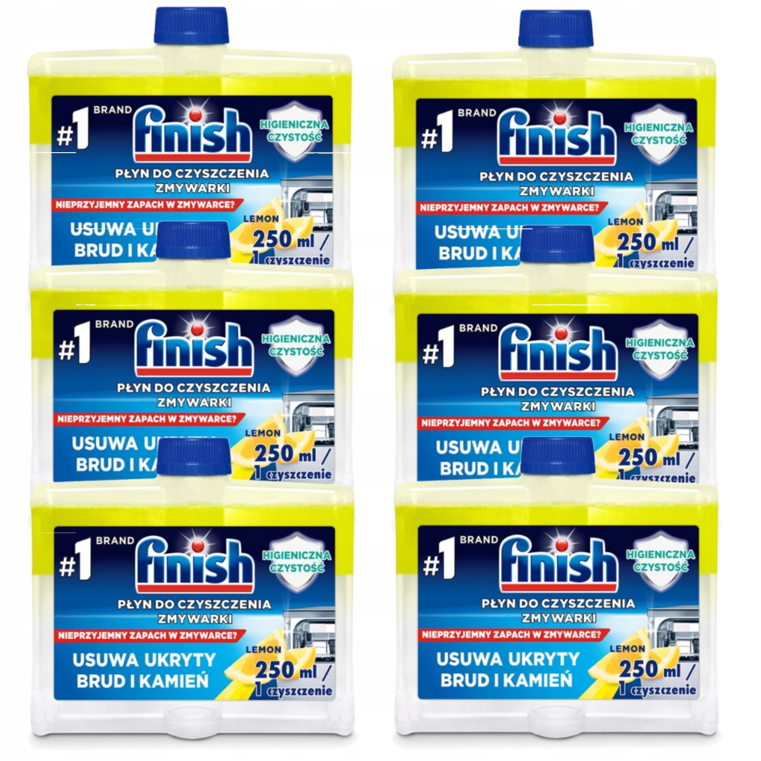 Levně Finish Sada Tekutý Čistič Myčky Vůně Citron Lemon 6x 250ml