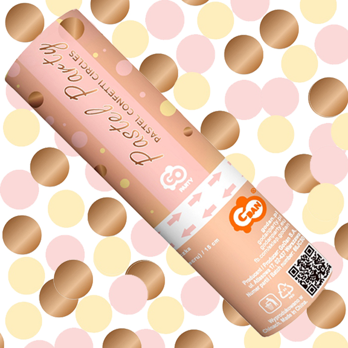 Tuba strzelająca KONFETTI pneumatyczne RÓŻOWE ZŁOTO 1-99 urodziny ROSE GOLD