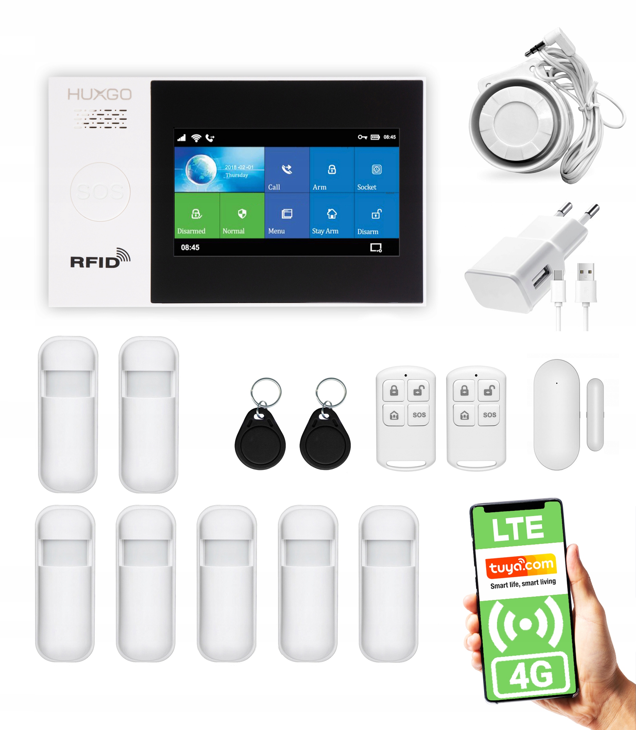 Bezdrôtový Gsm WiFi alarm s dosahom 4G Lte Tuya Pl