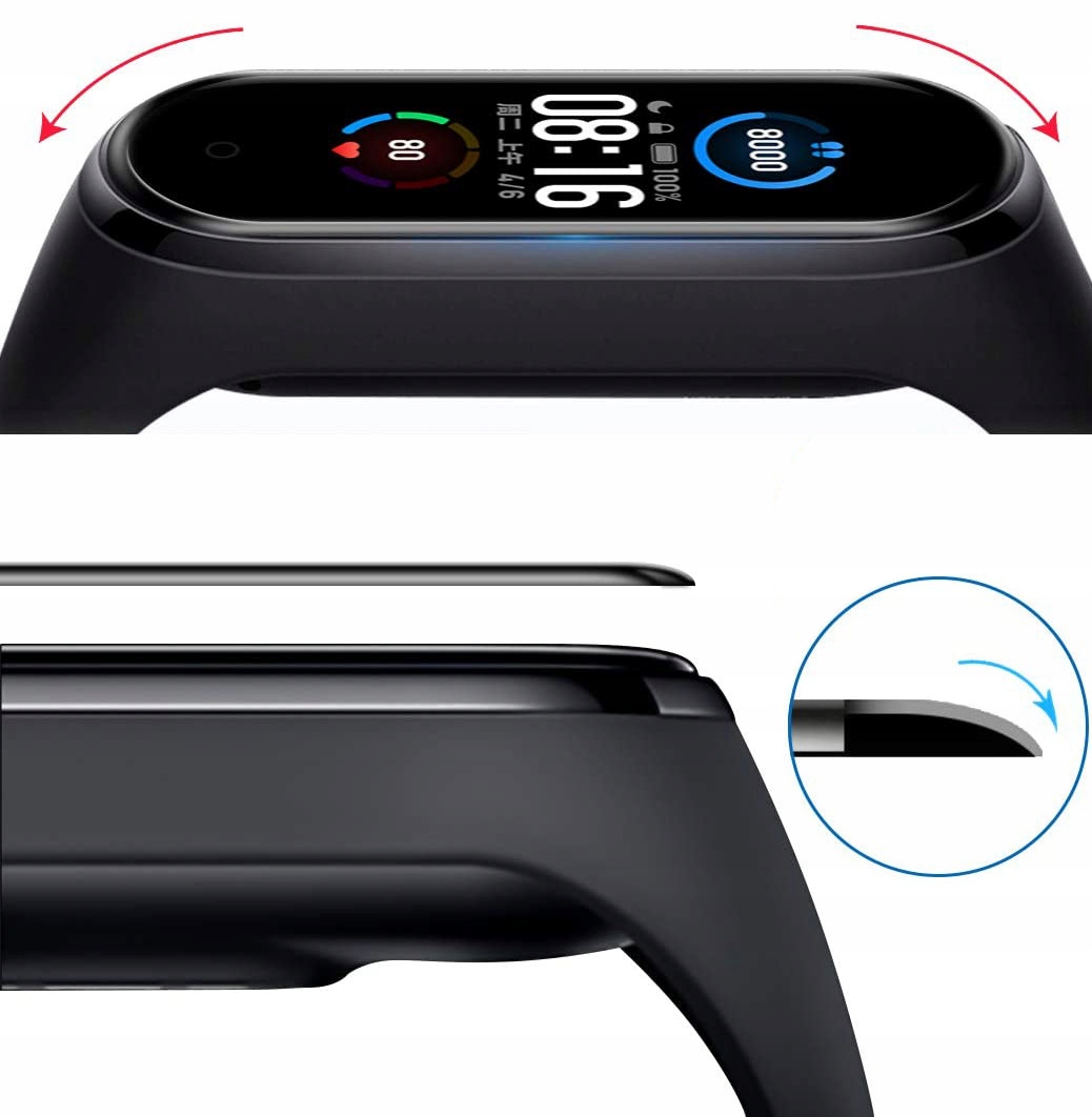 SZKŁO HYBRYDOWE OPASKI DO XIAOMI MI BAND 5 Materiał paska inny