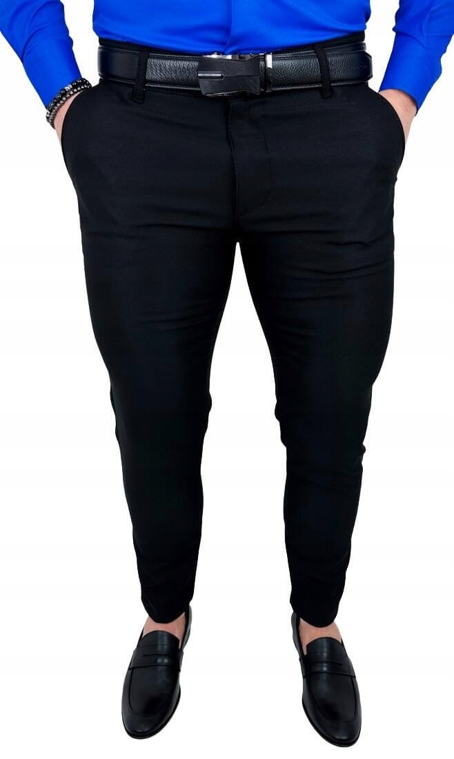 

Czarne spodnie meskie slim fit 1990 34