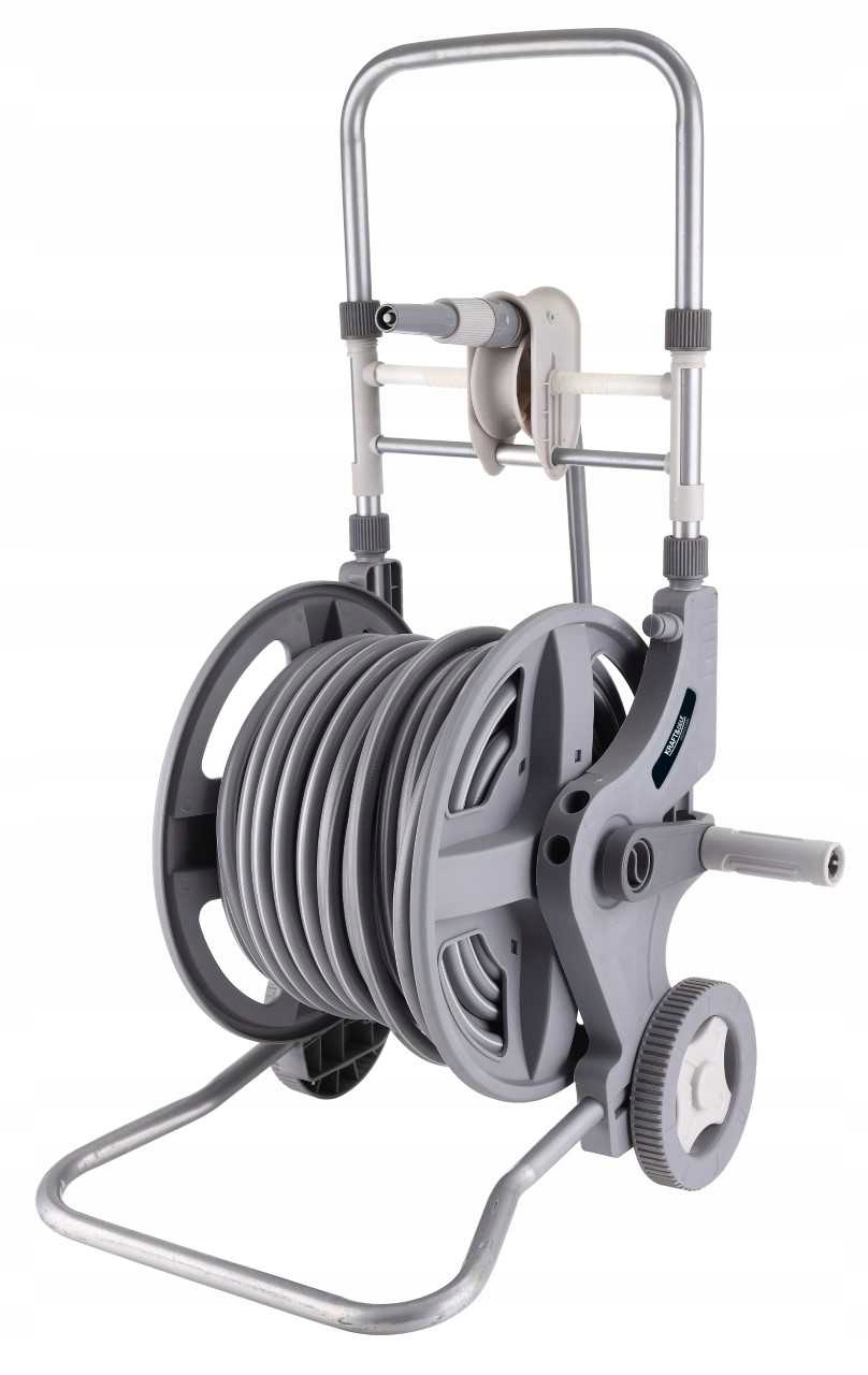 Zahradní Hadice Na Vozíku Stojan Buben Navíječ Vozík Zavlažovač Silný 1/2" 45+2m