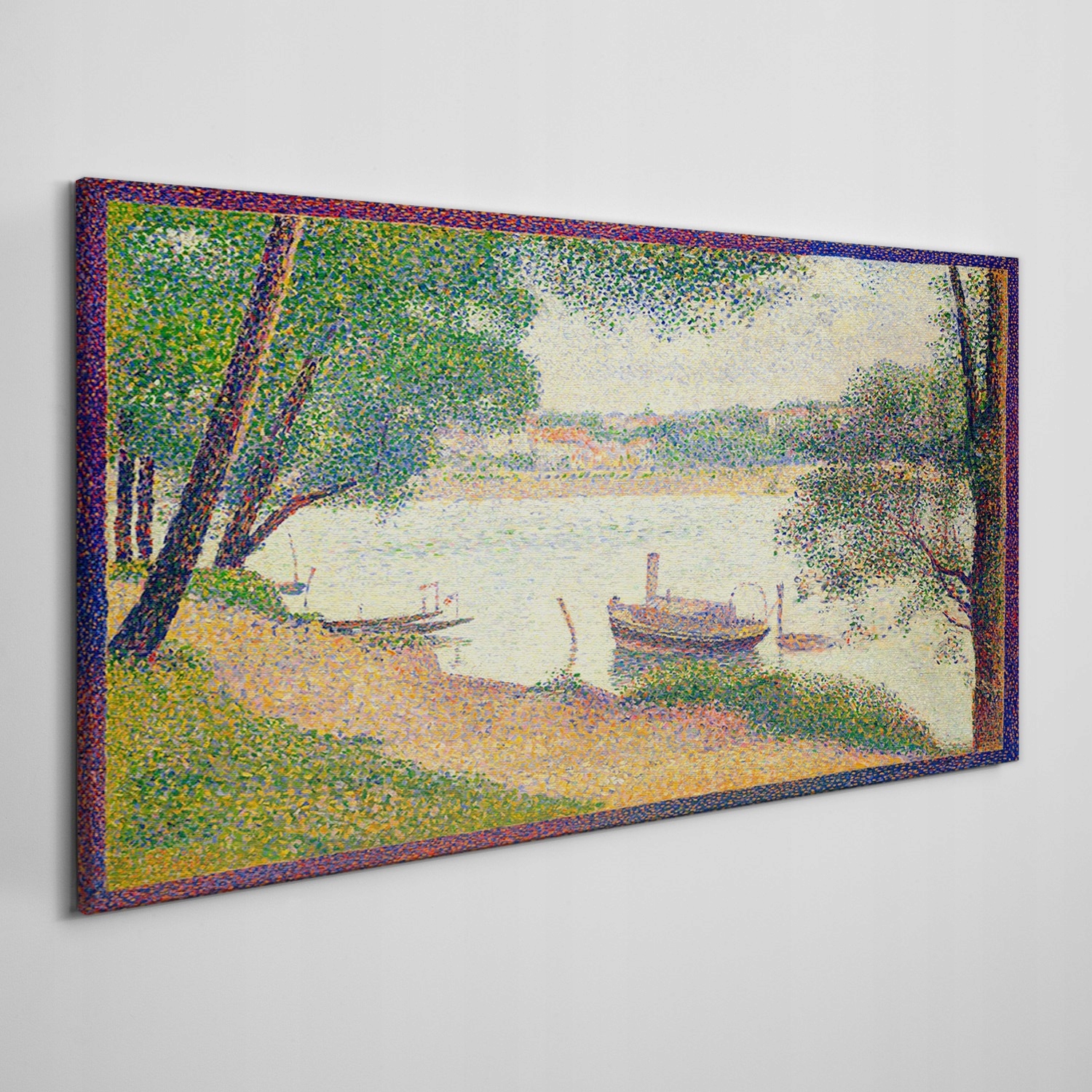 

Obraz na płótnie Rzeka krajobraz z a Seurat 140x70